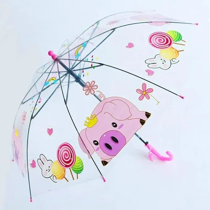 چترهای شفاف و زیبای کودکانه برای باران، چترهای عصایی دخترانه طرح اسب تک شاخ، چترهای مسافرتی ضد باد برای باران، چتر دایناسور پسرانه