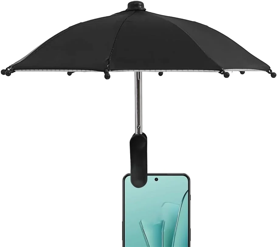 سایبان تلفن همراه برای آفتاب، سایه بان مغناطیسی تلفن 27 سانتی متری KASTWAVE با گیره قابل تنظیم، لوازم جانبی ضد تابش نور از جنس پونجی پلی استر، مناسب برای استفاده در استخر، مسافرت با خودرو، محافظت در برابر اشعه ماوراء بنفش برای فیلمبرداری در فضای باز