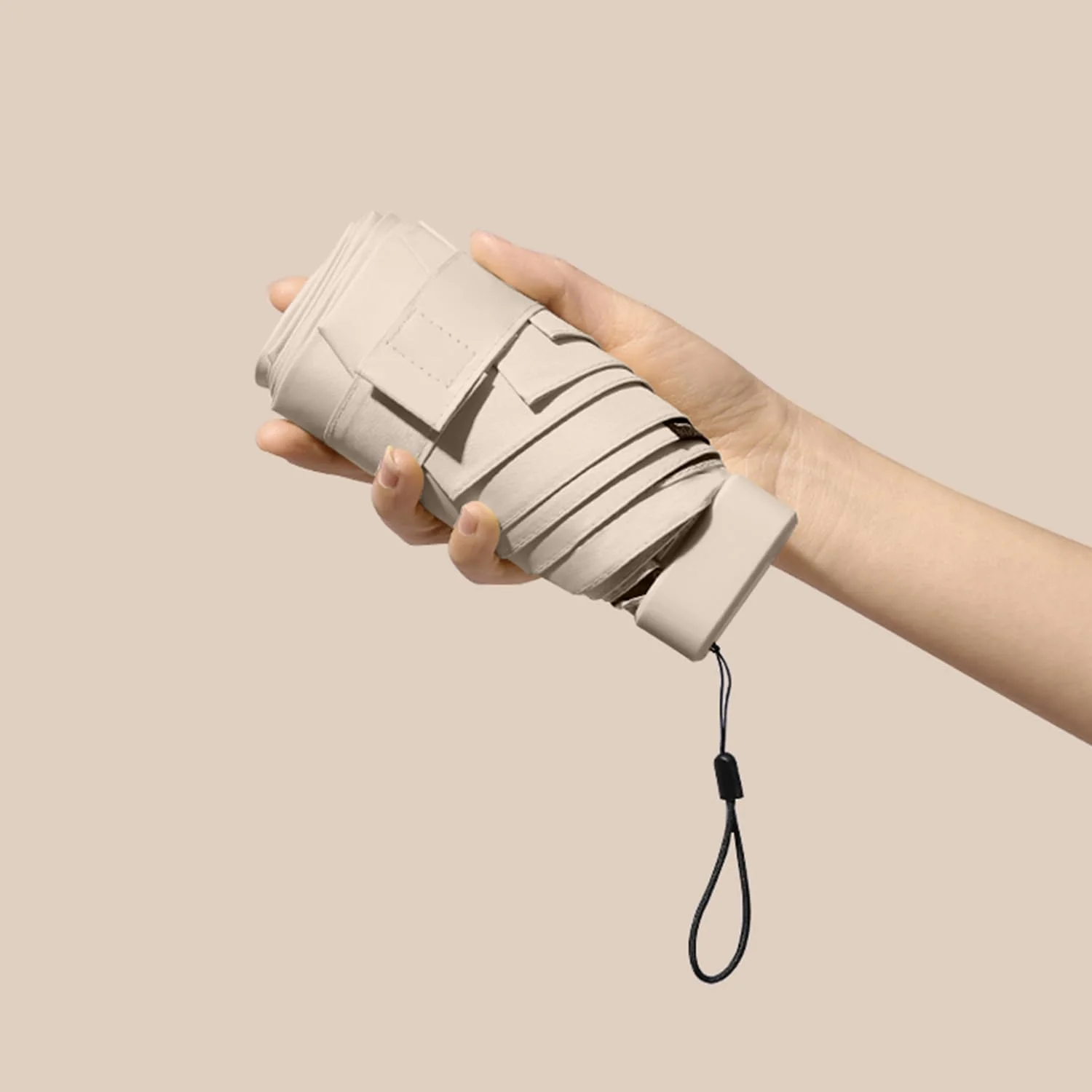 چتر مسافرتی اتوماتیک تاشو و جمع و جور، ضد باد، باریک و قابل حمل با شش پره قوی برای استفاده در فضای باز و مسافرت