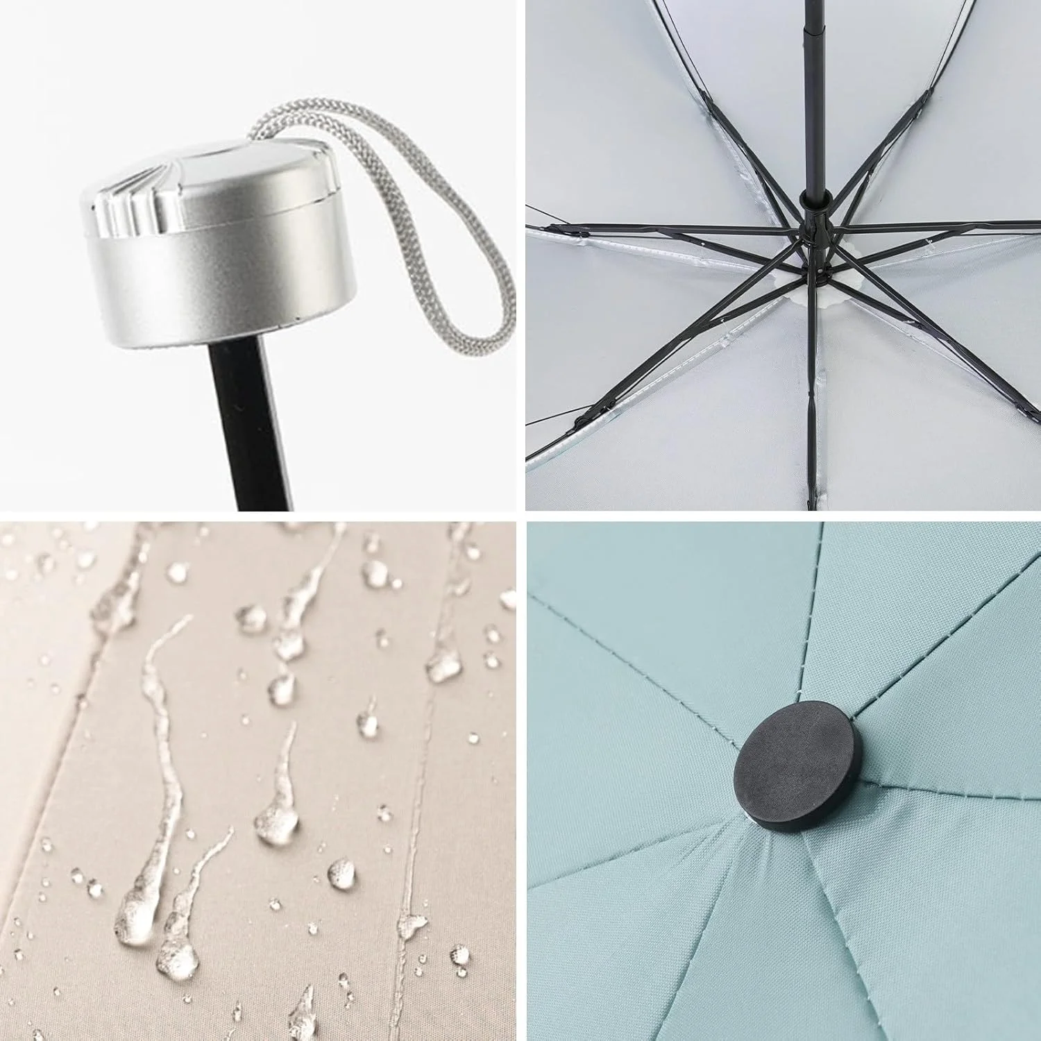 چتر تاشو با روکش نقره ای ضد باد و محافظت در برابر آفتاب، چتر مسافرتی جمع و جور برای آفتاب و باران چتر تاشو با روکش نقره ای ضد باد و محافظت در برابر آفتاب، چتر مسافرتی جمع و جور برای آفتاب و باران
