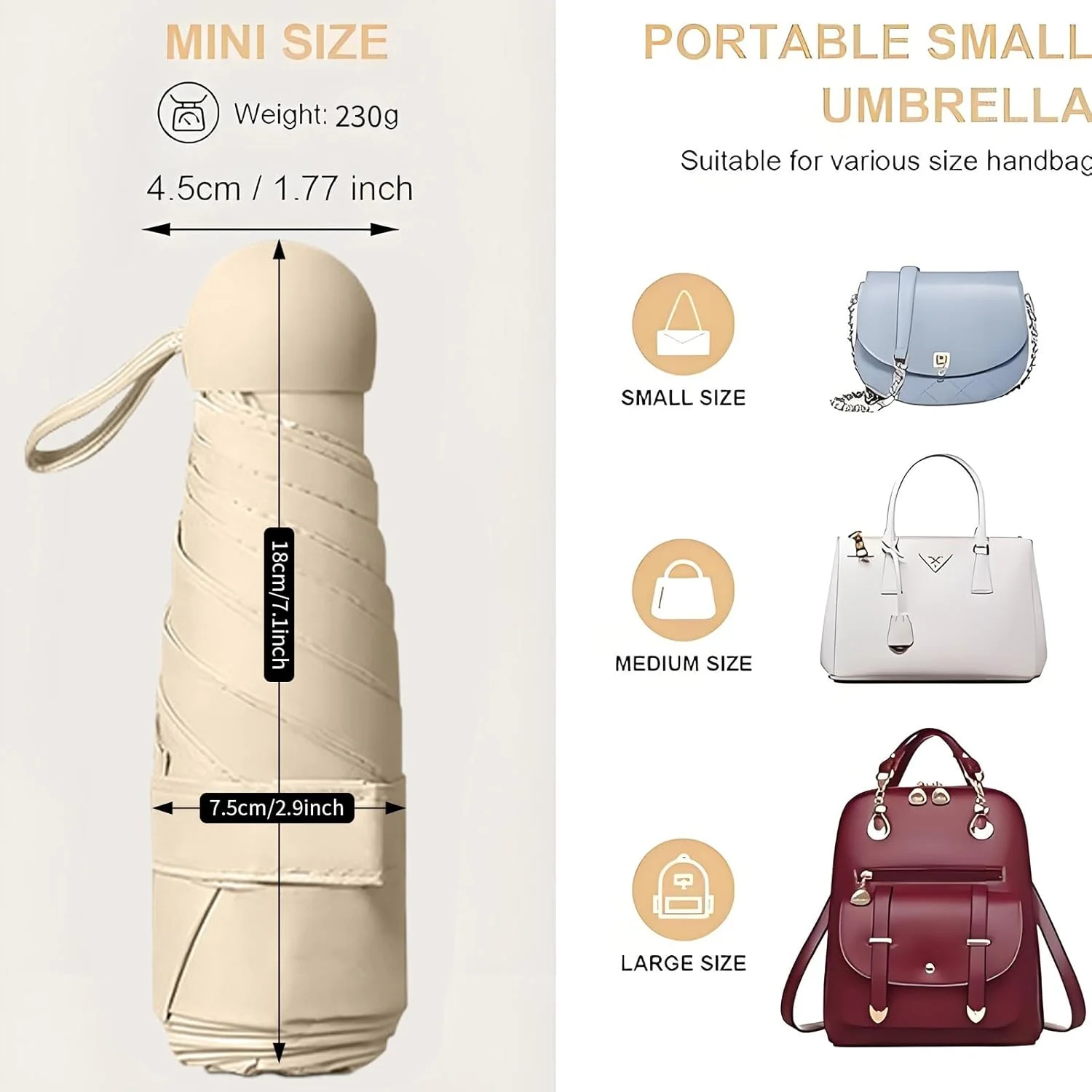 چتر مسافرتی کوچک و جمع و جور ضد باد با کیف - محافظت در برابر آفتاب و باران UPF 50+، سبک وزن و قابل حمل مناسب برای کیف دستی و جیب خانم ها، لوازم جانبی تاشو مسافرتی، دسته ممتاز بادوام چتر مسافرتی کوچک و جمع و جور ضد باد با کیف - محافظت در برابر آفتاب و باران UPF 50+، سبک وزن و قابل حمل مناسب برای کیف دستی و جیب خانم ها، لوازم جانبی تاشو مسافرتی، دسته ممتاز بادوام