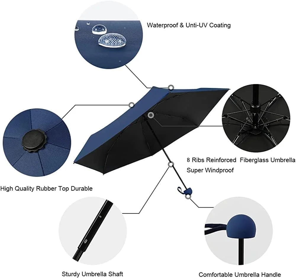 چتر مینی بارانی، چتر مسافرتی تاشو مینی، چتر ضد باد جمع و جور، چتر آفتابی سبک وزن قابل حمل، تاشو کوچک سبک وزن، با محافظت 99٪ در برابر اشعه ماوراء بنفش برای آفتاب و باران، برای زنان و مردان چتر مینی بارانی، چتر مسافرتی تاشو مینی، چتر ضد باد جمع و جور، چتر آفتابی سبک وزن قابل حمل، تاشو کوچک سبک وزن، با محافظت 99٪ در برابر اشعه ماوراء بنفش برای آفتاب و باران، برای زنان و مردان