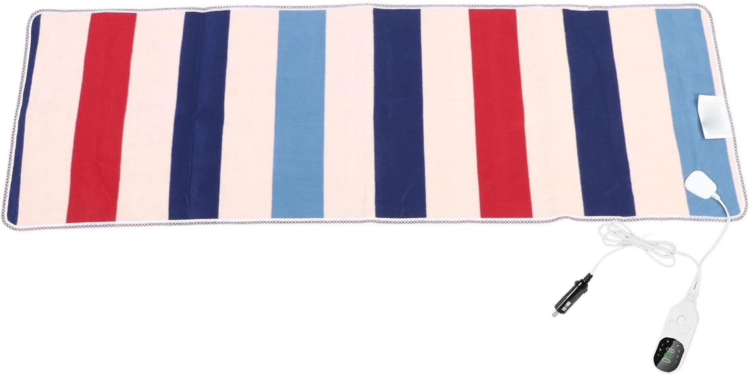 پتو برقی گرمایشی خودرو Bewinner 24V، فلانل نرم و لطیف با 9 تنظیمات گرمایش و 3 تایمر، پتو گرم کننده قابل حمل برقی، مناسب برای زمستان، خودروهای شاسی بلند، کمپینگ، ابعاد 150x50 سانتی متر