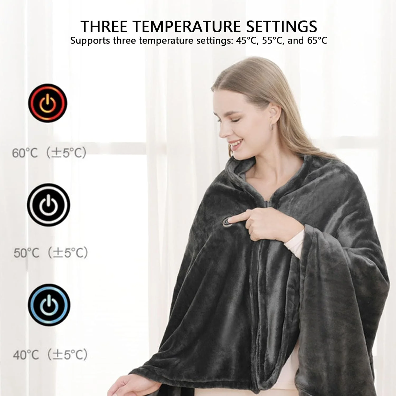 شال گردن گرمایشی Bewinner، پتوی گرمایشی نرم و لطیف با 3 سطح و 9 ناحیه گرمایشی، شال پوشیدنی گرمایشی برای گرم نگه داشتن در خانه و محل کار شال گردن گرمایشی Bewinner، پتوی گرمایشی نرم و لطیف با 3 سطح و 9 ناحیه گرمایشی، شال پوشیدنی گرمایشی برای گرم نگه داشتن در خانه و محل کار