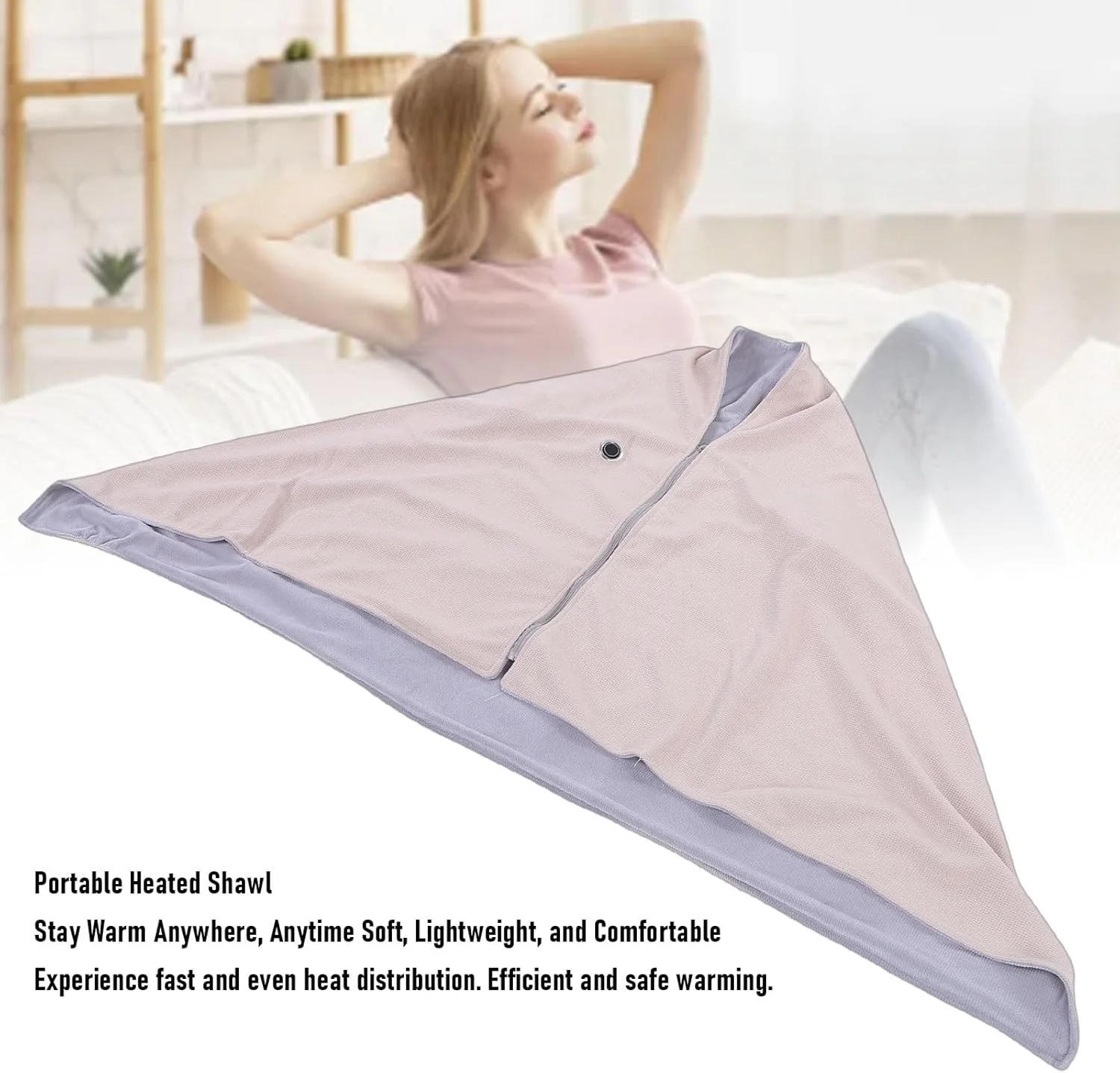شال گرمایشی قابل حمل Cryfokt، پتوی گرمایشی کارآمد و راحت برای منزل، مسافرت، بدون سیم، کرم سفید برای هوای سرد شال گرمایشی قابل حمل Cryfokt، پتوی گرمایشی کارآمد و راحت برای منزل، مسافرت، بدون سیم، کرم سفید برای هوای سرد