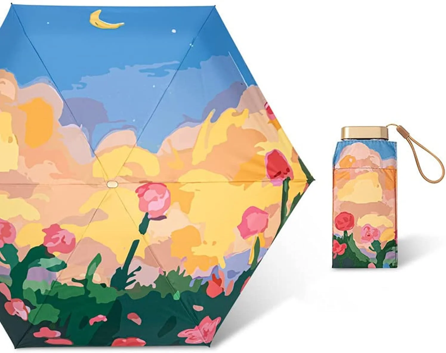 چتر مسافرتی کوچک و تاشو زنانه، ضد باد، سایه بان، چتر وینیل برای کیف پول، محافظت در برابر اشعه ماوراء بنفش، چتر گلدار برای فضای باز، چتر سبک وزن زنانه، تک سایز