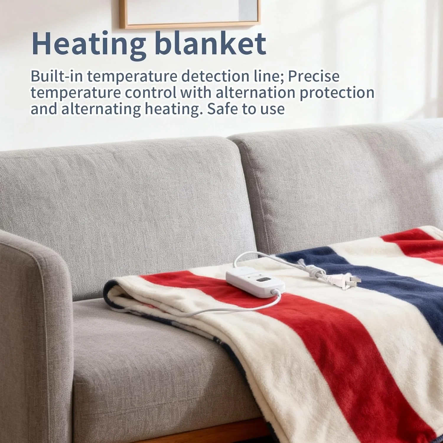 پتو برقی - گرم کننده بدن با محافظت در برابر گرمای بیش از حد - پتوهای برقی با گرمایش سریع مناسب مبل، تخت، اداره، کمپینگ، زمستان، کودکان، بزرگسالان و سالمندان، هدیه کریسمس و تولد