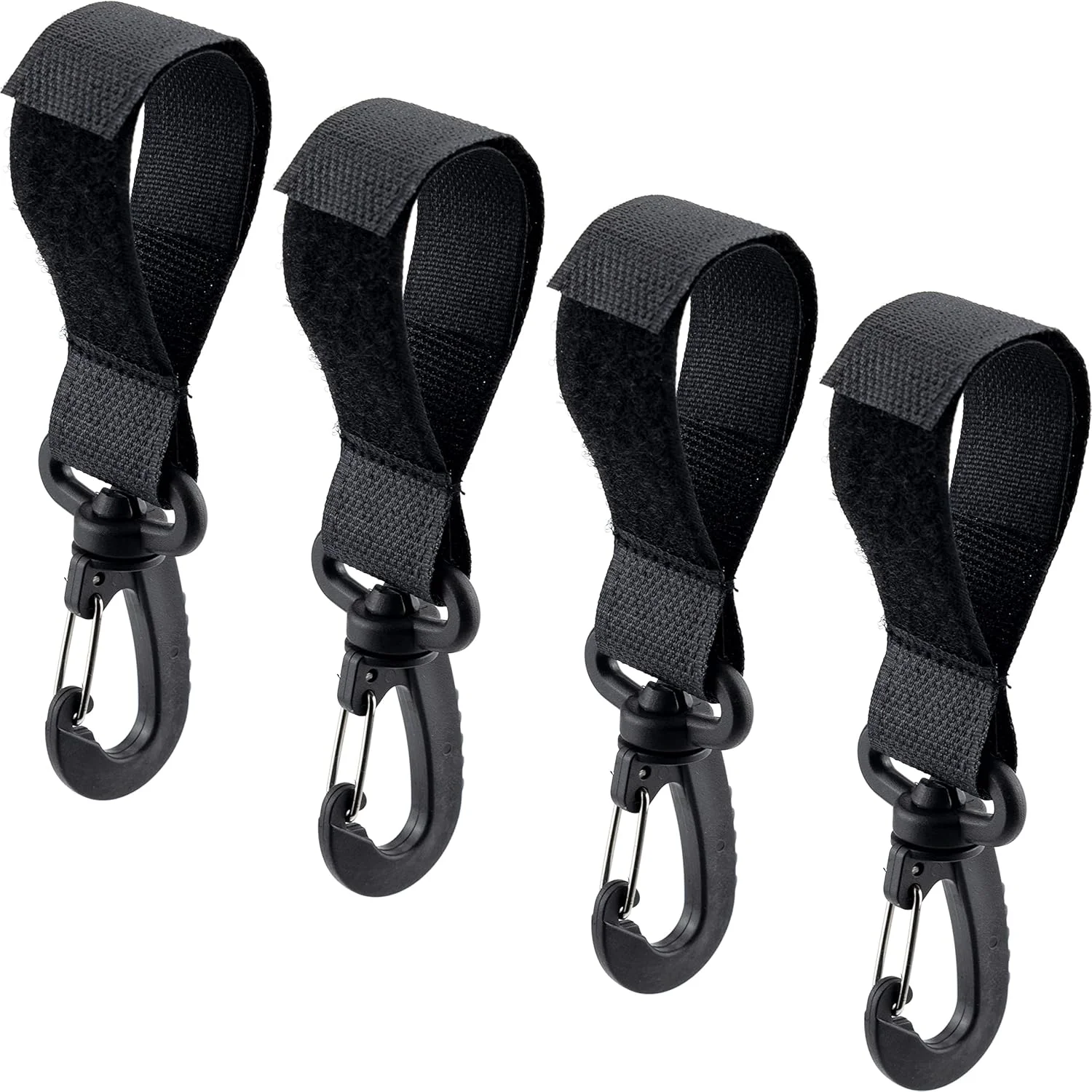 گیره های آویز کالسکه کودک ایفامیو، بسته 4 عددی، گیره های چند منظوره برای آویزان کردن کیف لوازم کودک و کیسه های خرید (مشکی) گیره های آویز کالسکه کودک ایفامیو، بسته 4 عددی، گیره های چند منظوره برای آویزان کردن کیف لوازم کودک و کیسه های خرید (مشکی)