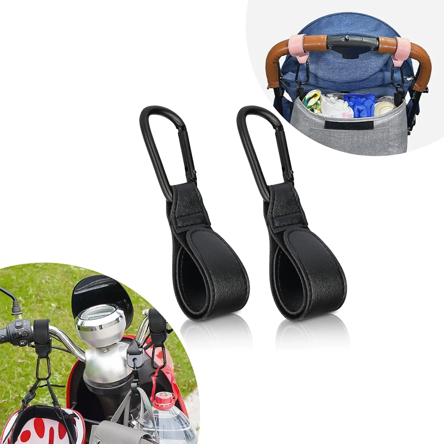 گیره های کالسکه کودک برای کیف، 2 عدد، گیره و قلاب های کالسکه جهانی با کارابین فلزی، لوازم جانبی کالسکه برای کالسکه، دوچرخه، کالسکه بچه، موتور سیکلت، سبد خرید گیره های کالسکه کودک برای کیف، 2 عدد، گیره و قلاب های کالسکه جهانی با کارابین فلزی، لوازم جانبی کالسکه برای کالسکه، دوچرخه، کالسکه بچه، موتور سیکلت، سبد خرید