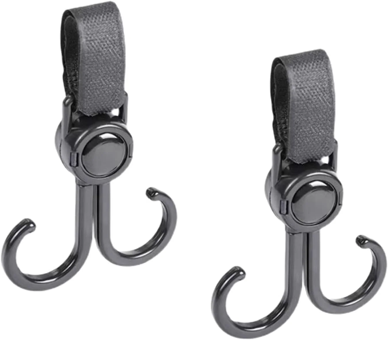 قلاب های چرخشی دوگانه قابل تنظیم کالسکه، 2 عدد، برای آویزان کردن کیف، کالسکه بچه