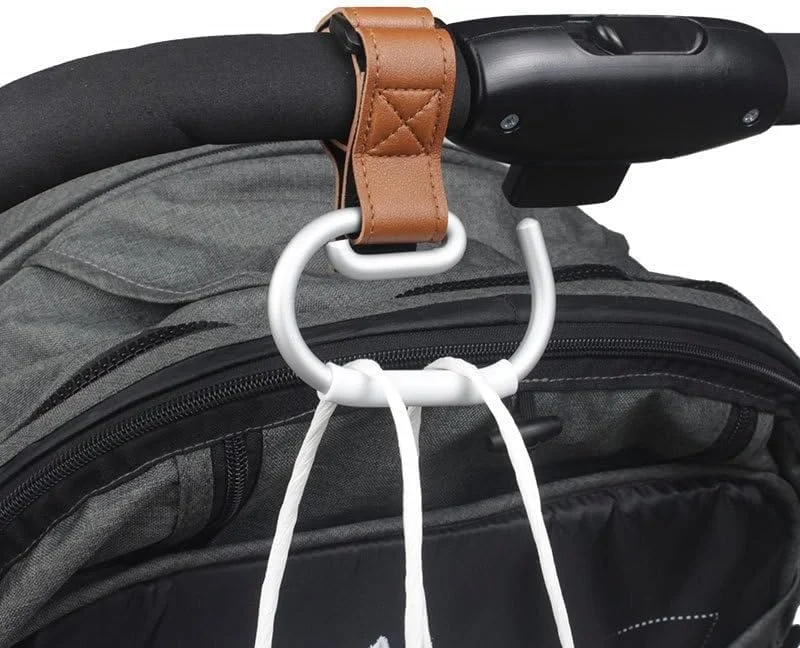 ست چهارتایی قلاب کالسکه یلاژوی - قلاب آلومینیومی با بند چسبی، سبک وزن، بادوام، با قابلیت تنظیم برای همه موارد (قهوه ای، مشکی)