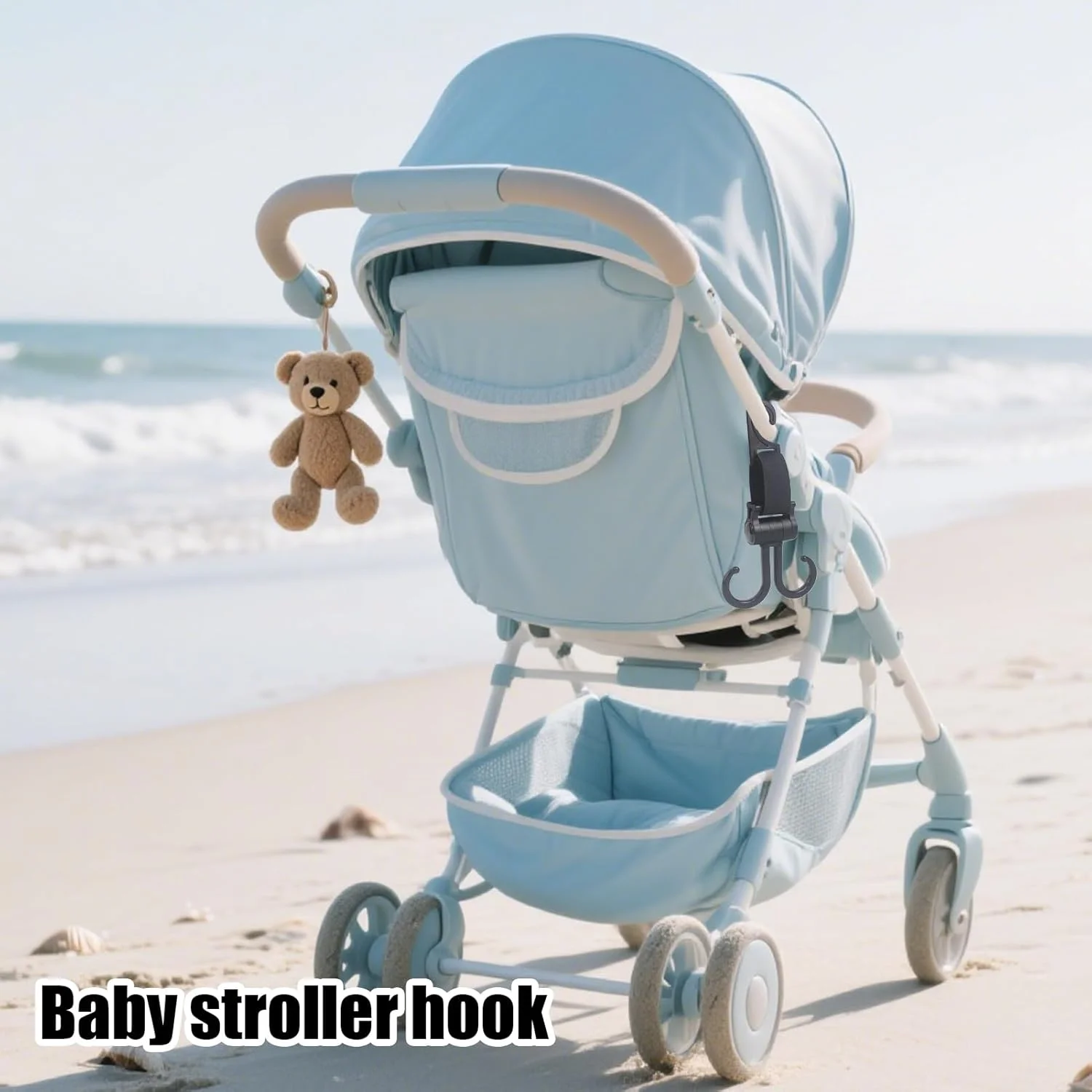 قلاب کیف کالسکه، قلاب های دوبل بند کالسکه برای کیف لوازم کودک - آویزهای دوبل ضد لغزش سازمان دهنده پشتی صندلی چرخشی لوازم جانبی خودرو برای خرید ویلچر پیاده روی