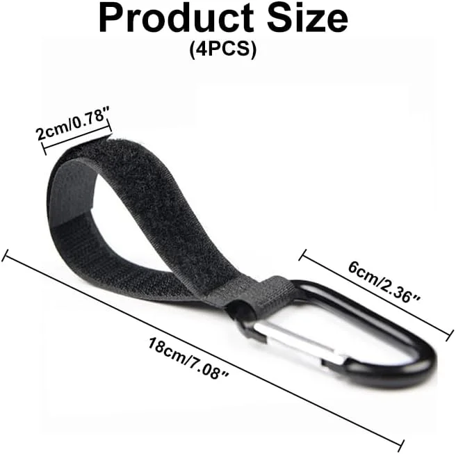 ست چهارتایی قلاب کالسکه، قلاب های جهانی قابل تنظیم چند منظوره 360 درجه برای سازماندهی خرید و آویزان کردن کیف لوازم کودک