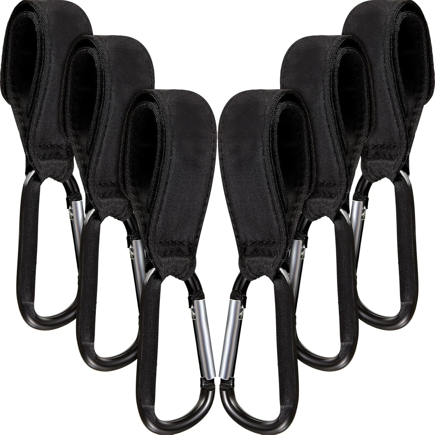 ست 6 عددی قلاب آویز کالسکه کودک Tuance برای آویزان کردن کیف لوازم کودک، گیره کالسکه برای کیف ها، قلاب های چند منظوره برای کیسه های خرید مواد غذایی، لوازم جانبی کالسکه، گیره های بند دار کالسکه