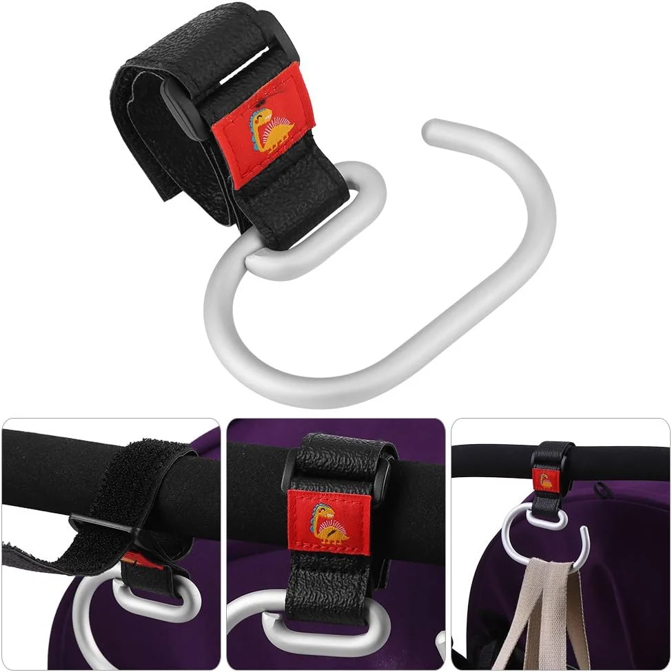 آویز کالسکه یوسو، 3 عدد آویز آلومینیومی چرخان برای کالسکه نوزاد، واکر و ویلچر، مناسب برای آویزان کردن ساک خرید