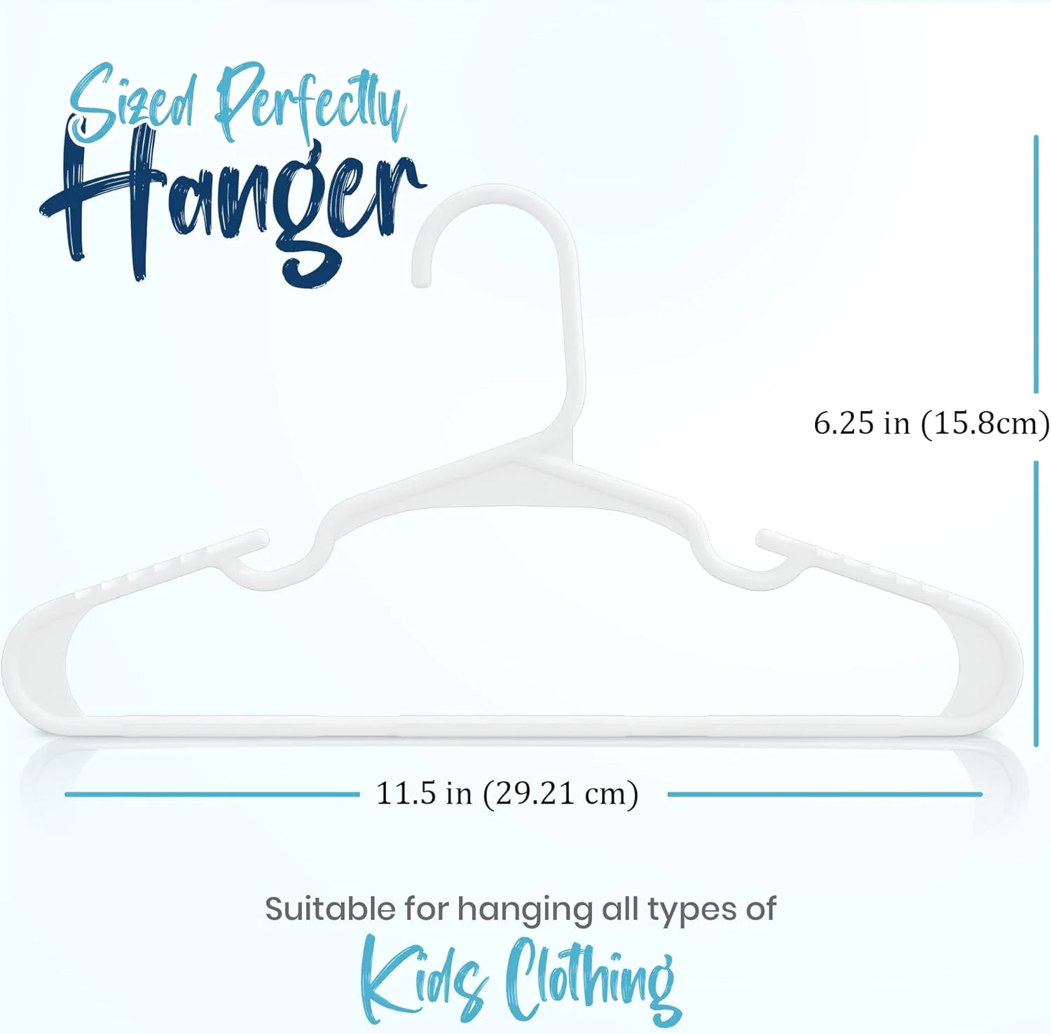 چوب لباسی پلاستیکی کودک یوتوپیا هوم برای لباس - چوب لباسی لباس کودک برای اتاق کودک و کمد - چوب لباسی بادوام و باریک کودک - چوب لباسی صرفه جویی در فضای لباس کودک نوپا - چوب لباسی نوزاد و کت کودک (بسته 60 عددی، سفید)