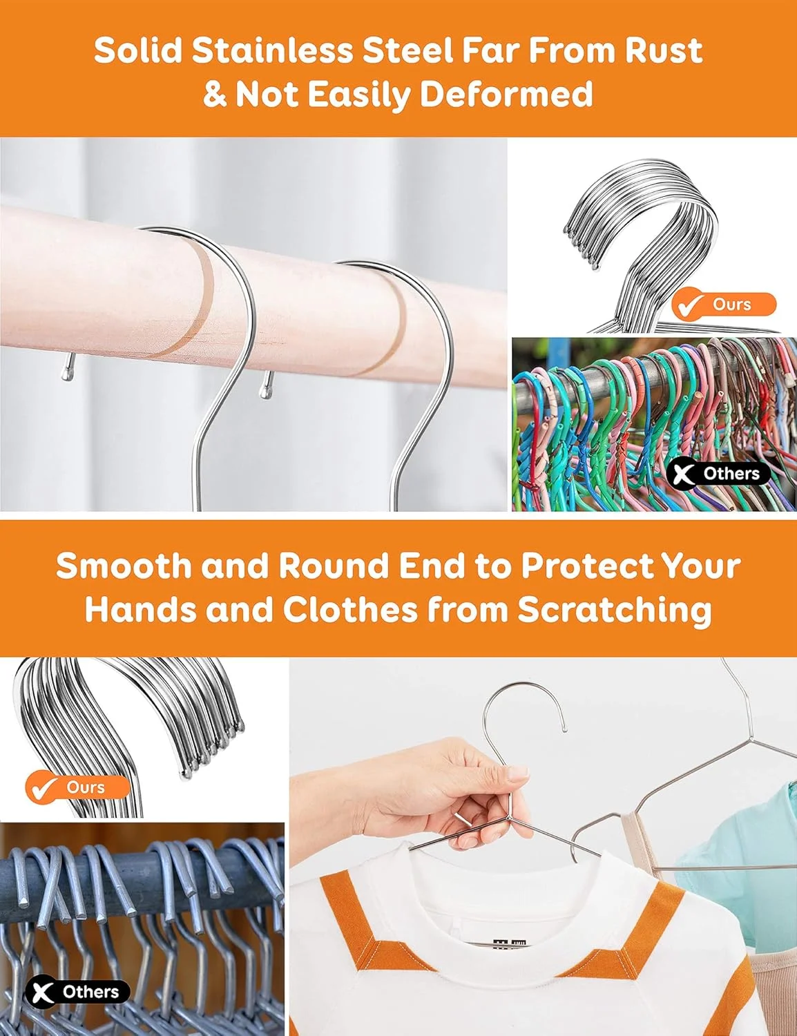 چوب لباسی کودک فایلیکو، بسته 50 عددی استیل ضد زنگ 32 سانتی متری، چوب لباسی لباس کودک مقاوم، ضد لغزش و صرفه جویی در فضا، چوب لباسی فلزی برای لباس کودکان و نوزادان