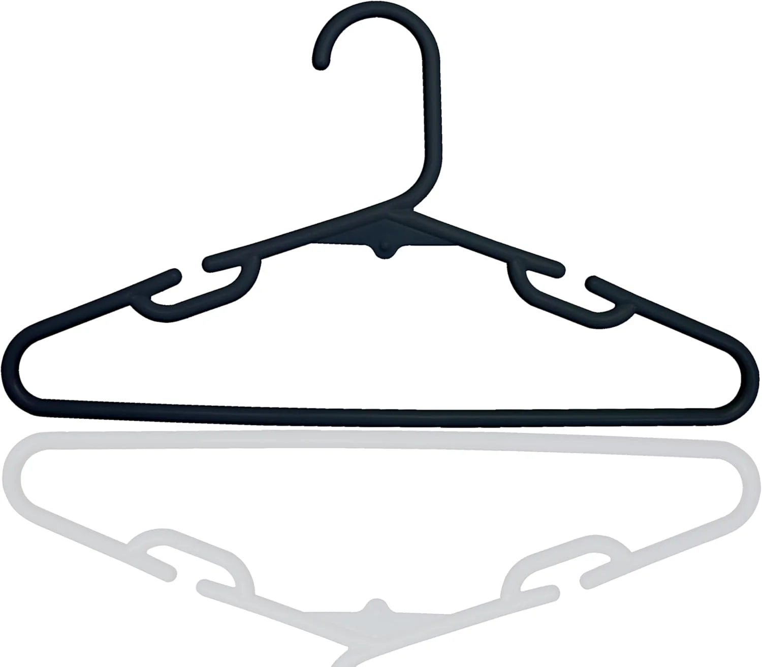 چوب لباسی پلاستیکی کودک زوبر، ضد لغزش، بادوام، سبک و کم حجم، مناسب برای پیراهن، شلوار، لباس بیرونی، تحمل وزن تا 2.5 کیلوگرم، نظم دهنده کمد (بسته 10 عددی، مشکی)