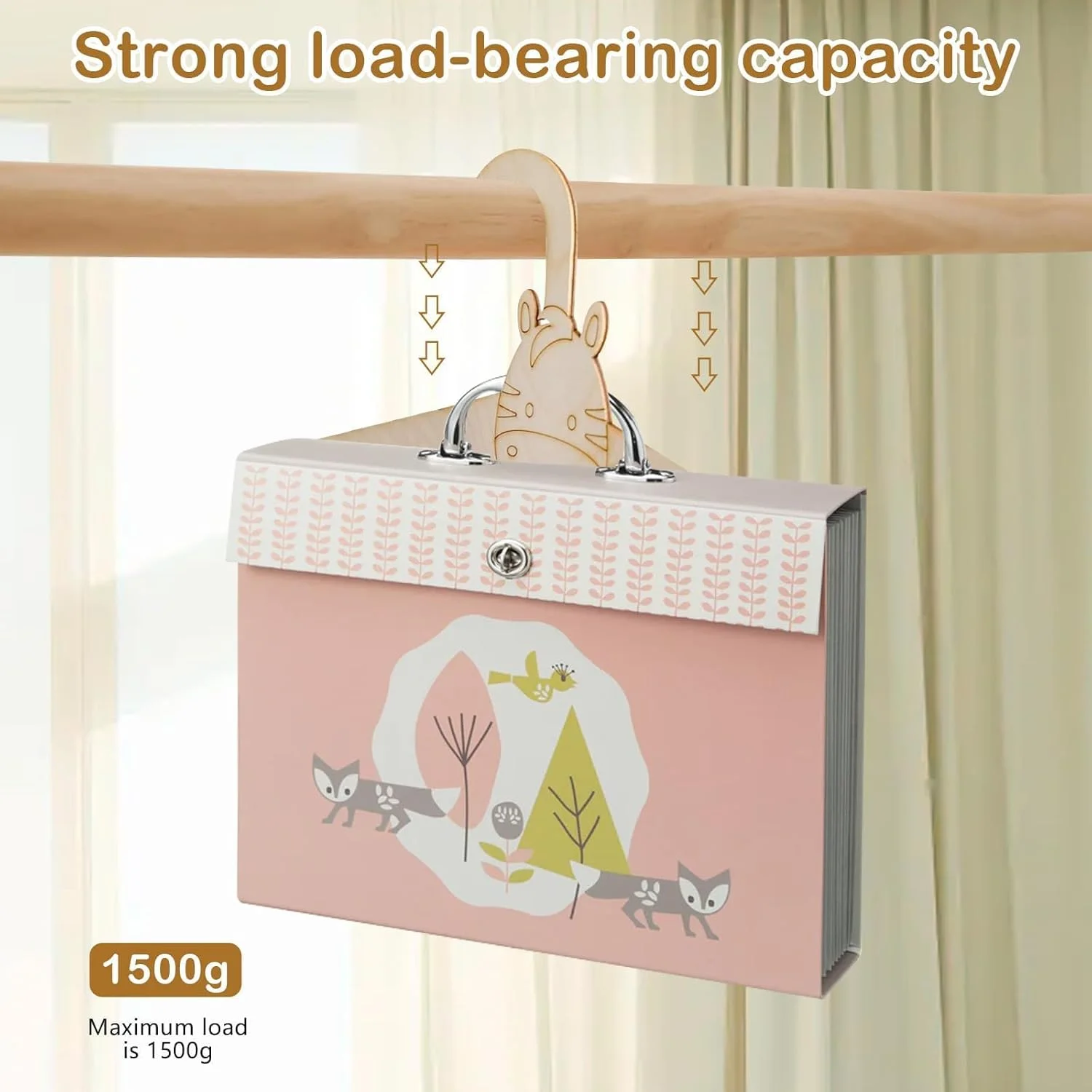 چوب لباسی کودک بسته 10 عددی، چوب لباسی چوبی صرفه جویی در فضا برای اتاق کودک، چوب لباسی بچه گانه ضد لغزش با طراحی باریک، سازمان دهنده بادوام کمد نوزاد و کودک نوپا، طرح حیوانات باغ وحش