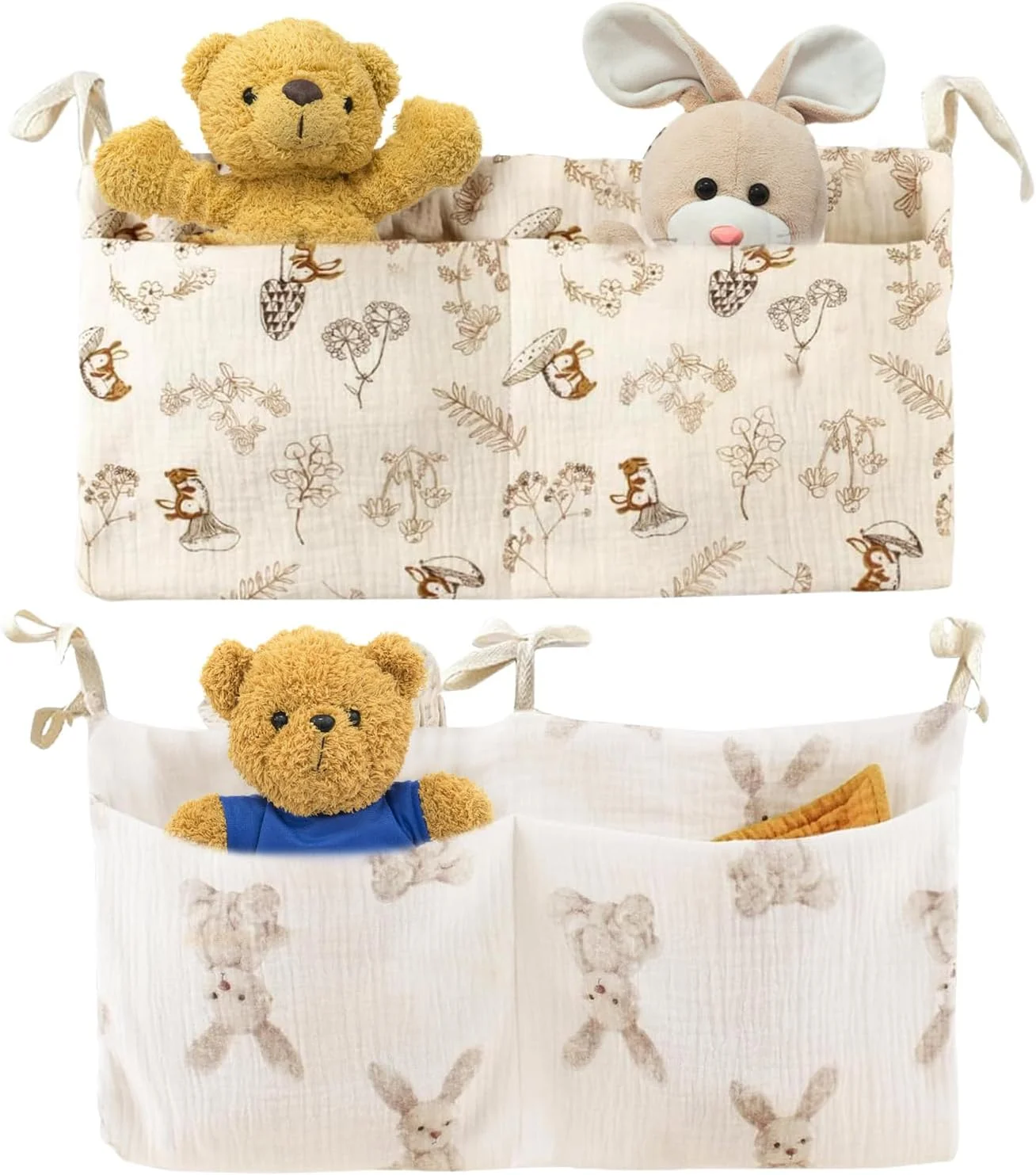 کیف آویز کنار تخت کودک، سازمان دهنده جیب دار برای اتاق خواب کودک، سبد آویز کنار تخت برای نگهداری لباس، پوشک و اسباب بازی