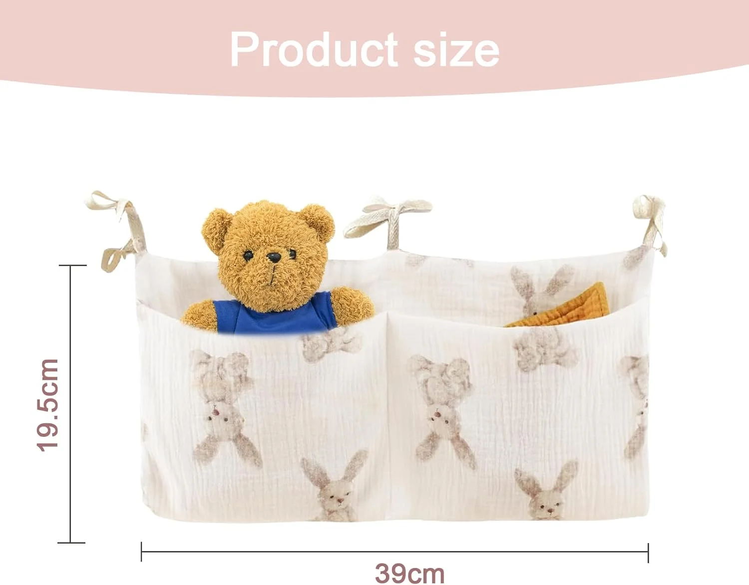 کیف آویز کنار تخت کودک، سازمان دهنده جیب دار برای اتاق خواب کودک، سبد آویز کنار تخت برای نگهداری لباس، پوشک و اسباب بازی