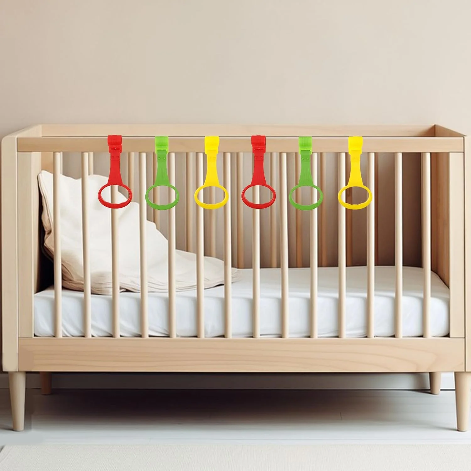 حلقه های کمکی ایستادن کودک SAFIGLE، 6 عددی، حلقه های آویز رنگارنگ برای کمک به راه رفتن نوپا، نصب آسان