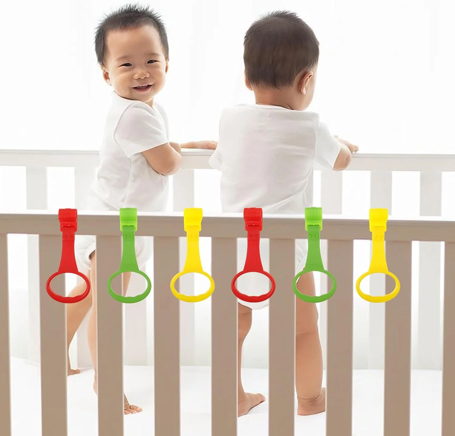حلقه های کمکی ایستادن کودک SAFIGLE، 6 عددی، حلقه های آویز رنگارنگ برای کمک به راه رفتن نوپا، نصب آسان