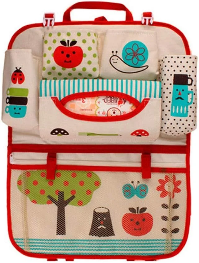 کیف آویز لوازم کودک RANRANJJ، سازمان دهنده پوشک بچه، کیف نگهداری آویز تخت، سازماندهی آویز پوشک برای لوازم ضروری کودک، آویز روی تخت نوزاد، مناسب برای ماشین کودک، دیوار، میز، جیب تخت اسباب بازی