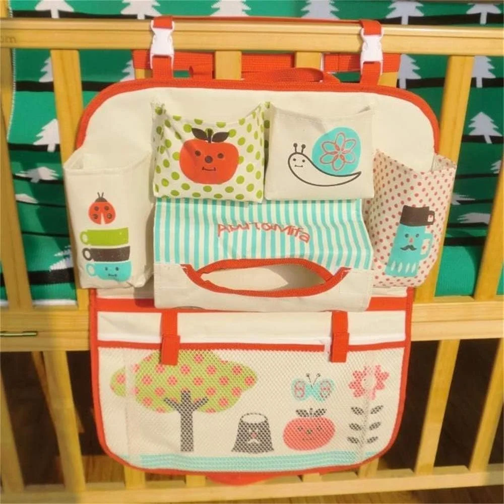 کیف آویز لوازم کودک RANRANJJ، سازمان دهنده پوشک بچه، کیف نگهداری آویز تخت، سازماندهی آویز پوشک برای لوازم ضروری کودک، آویز روی تخت نوزاد، مناسب برای ماشین کودک، دیوار، میز، جیب تخت اسباب بازی