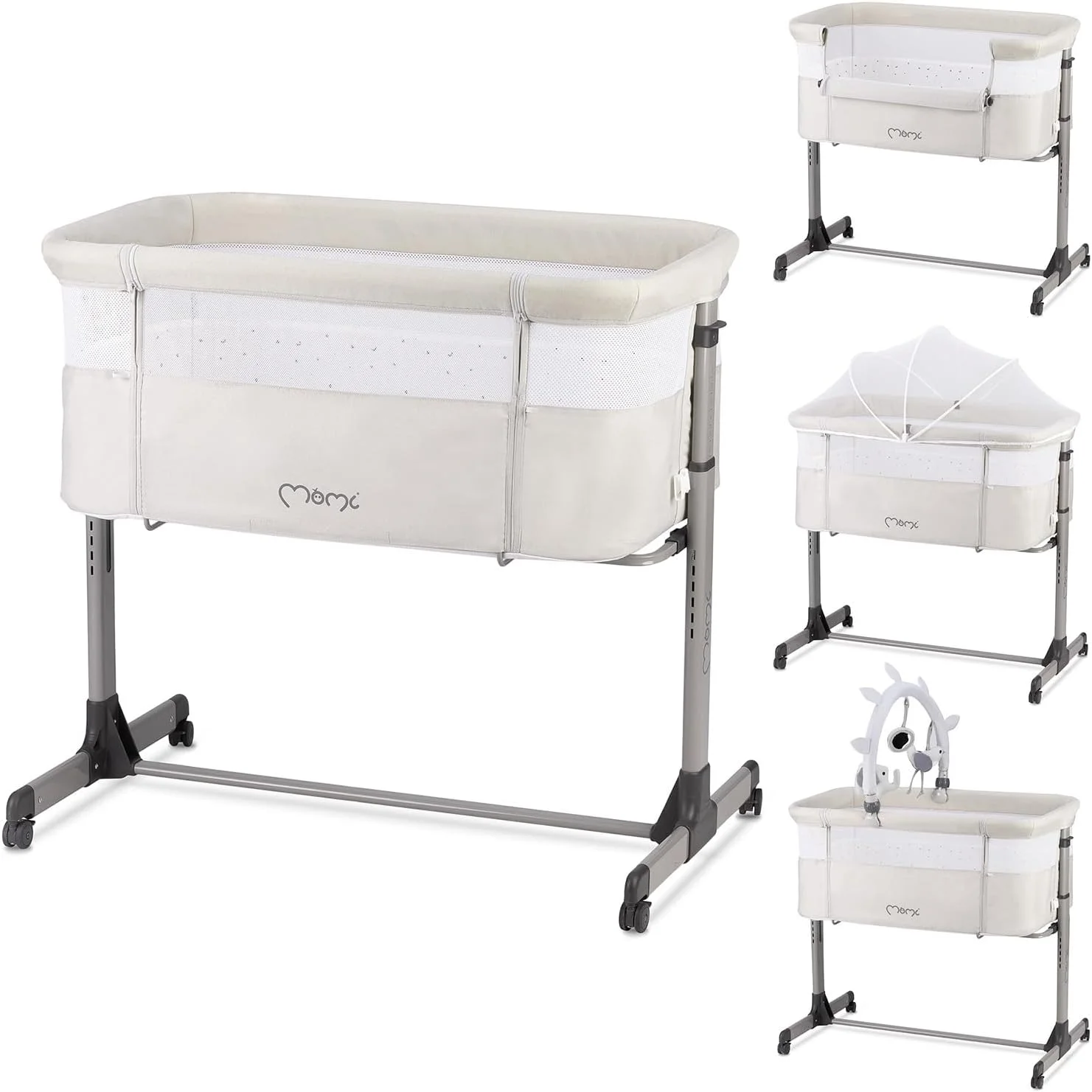 تخت کنار مادر چند منظوره مومی REVO، دارای 6 سطح تنظیم ارتفاع از 72 تا 82 سانتی متر