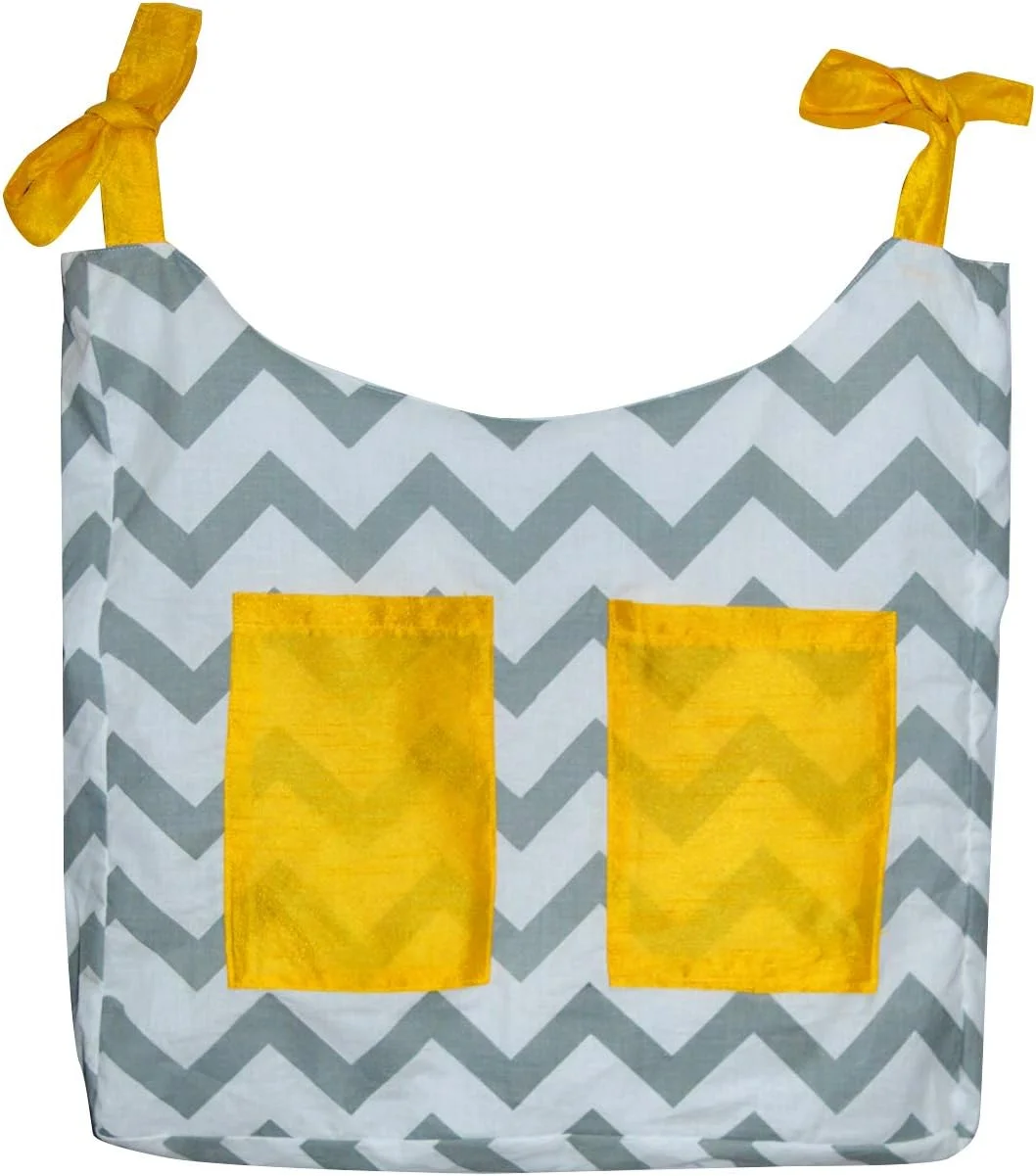 کیف آویز نگهداری وسایل پنبه ای، سازمان دهنده اسباب بازی و پوشک برای تخت نوزاد (چند رنگ)