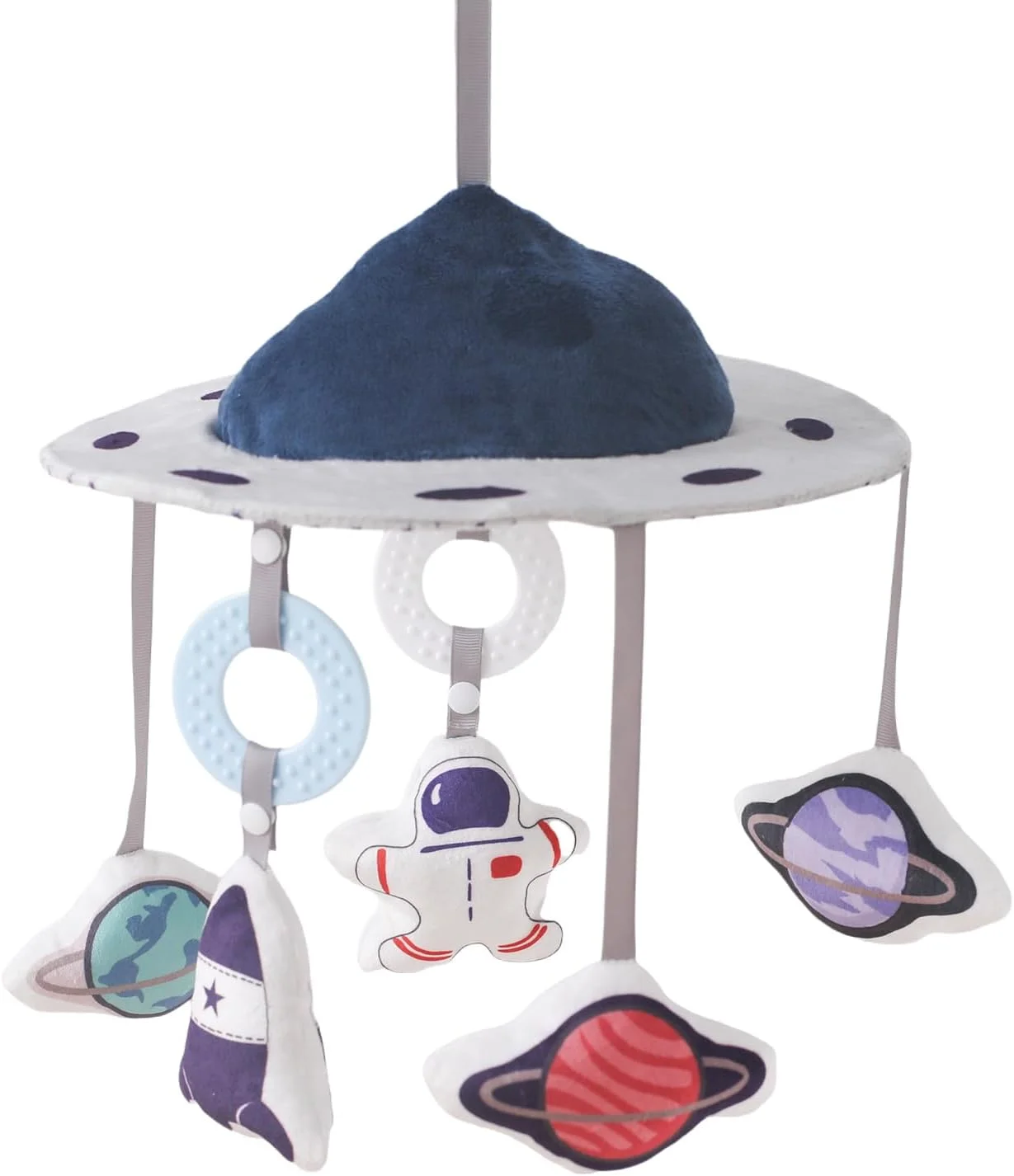 آویز تخت نوزاد، سفینه فضایی فضانورد با حیوانات پولیشی، دکور اتاق کودک برای دختران و پسران