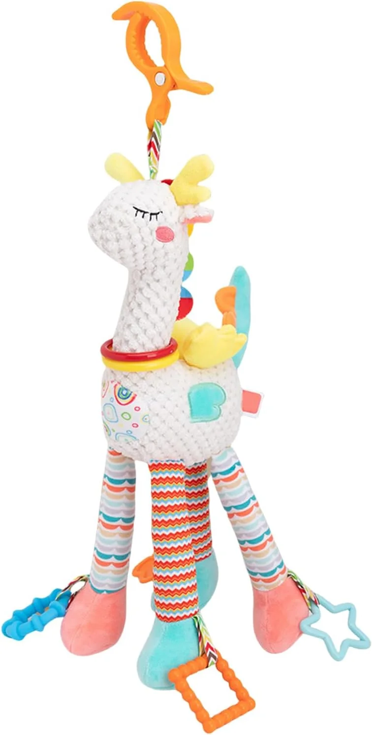 اسباب بازی تخت نوزاد دخترانه | اسباب بازی آرامش بخش کالسکه برای کودکان - عروسک نرم و لطیف برای زمان خواب، همراه صندلی ماشین برای تعطیلات، پیاده روی، مسافرت، خرید و گردش