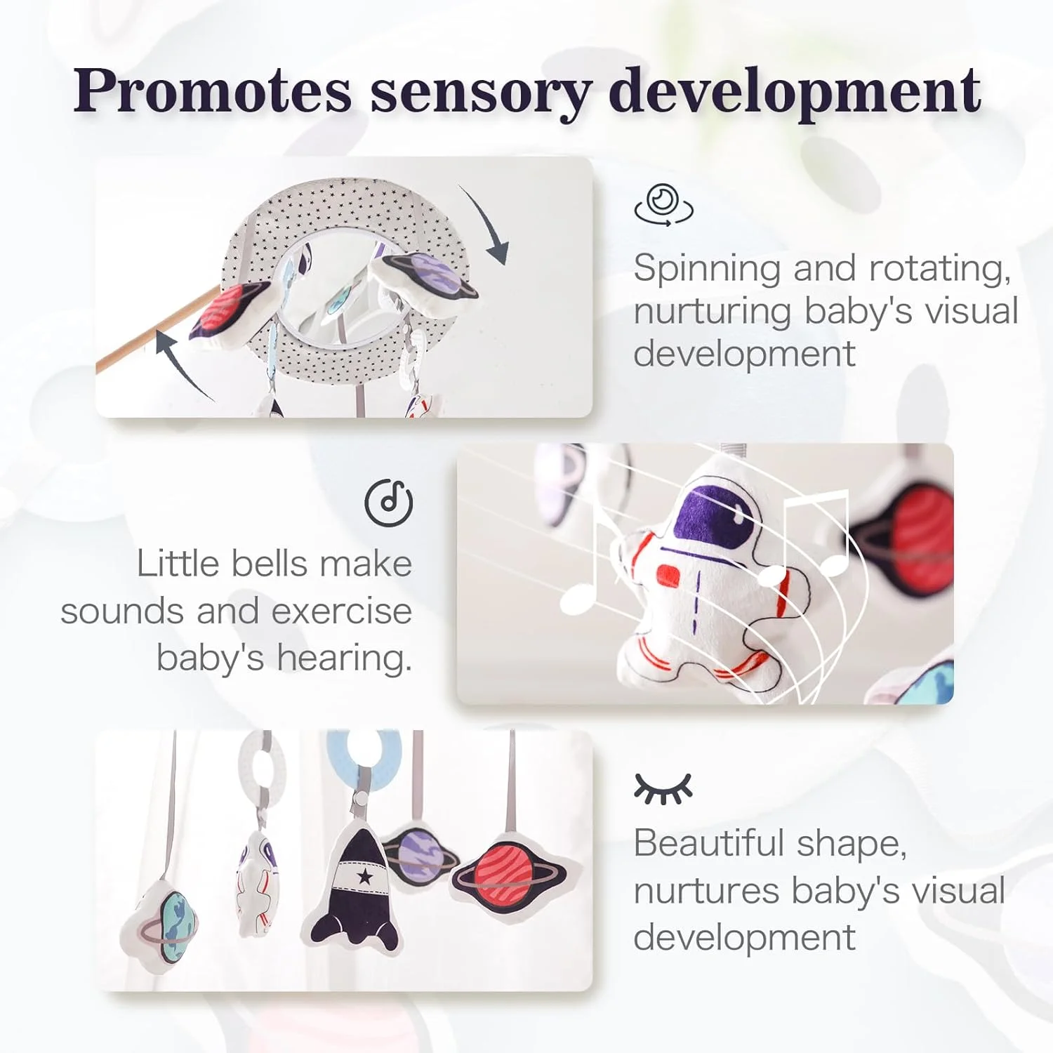 آویز تخت نوزاد، سفینه فضایی فضانورد با حیوانات پولیشی، دکور اتاق کودک برای دختران و پسران
