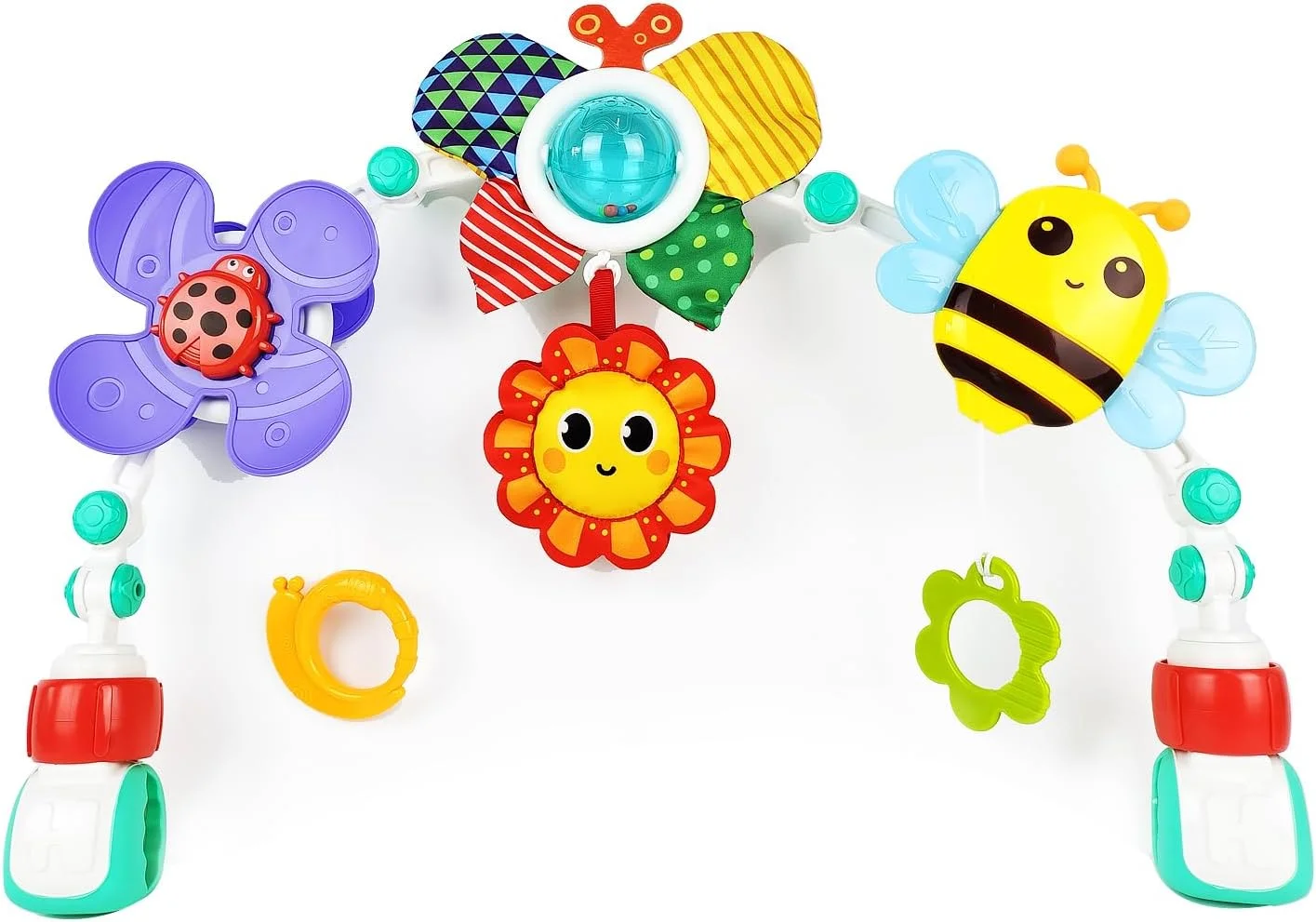 آویز اسباب بازی کالسکه کودک، آویز فعالیت موبایل قابل تنظیم، اسباب بازی صندلی ماشین کودک، اسباب بازی حسی تخت نوزاد برای کودکان نوپا 3 6 9 12 24 ماه (موبایل زنبوری)