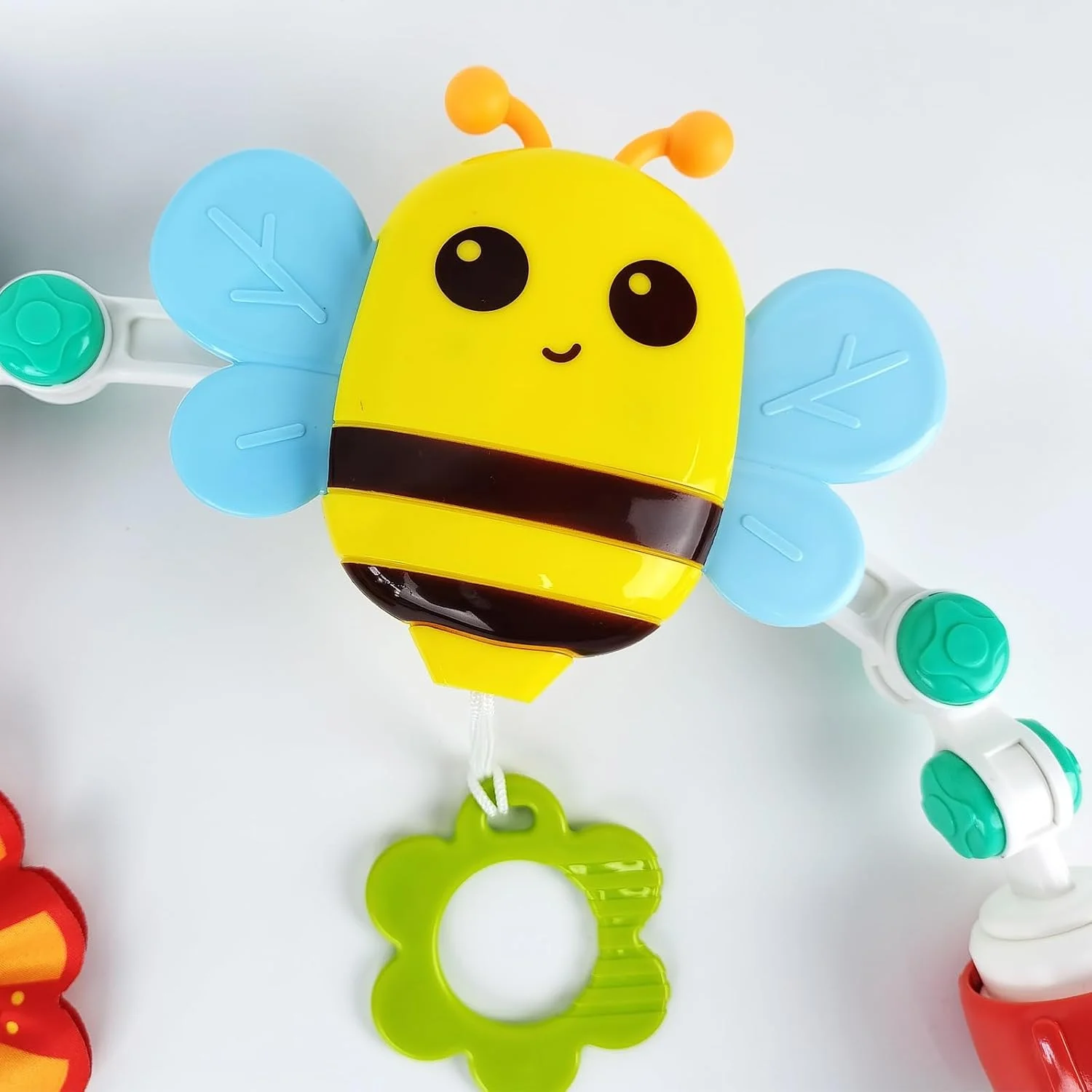 آویز اسباب بازی کالسکه کودک، آویز فعالیت موبایل قابل تنظیم، اسباب بازی صندلی ماشین کودک، اسباب بازی حسی تخت نوزاد برای کودکان نوپا 3 6 9 12 24 ماه (موبایل زنبوری)