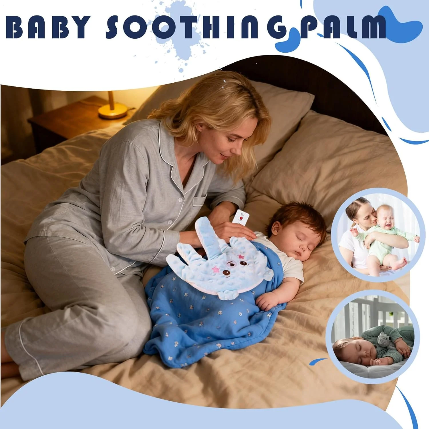 دستگاه ضربه زدن آرام برای خواب نوزاد | کمک خواب خودکار نوزاد | اسباب بازی ضربه زدن با کنترل از راه دور برای جلوگیری از ترساندن نوزاد، مناسب برای والدین جدید، اتاق کودک، زمان خواب، اتاق خواب، مبل، تخت نوزاد، محل بازی، کالسکه، ماشین، هتل