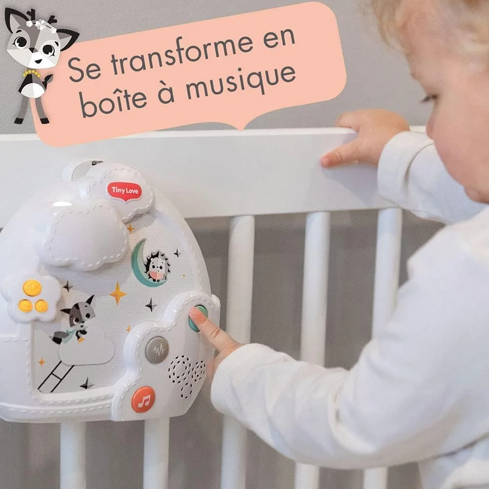 پروژکتور موبایل 3 در 1 شب جادویی Tiny Love، پروژکتور موبایل کودک، موبایل موزیکال تخت با چراغ خواب آرامش بخش، 9 ملودی، 0M+، قصه های جادویی