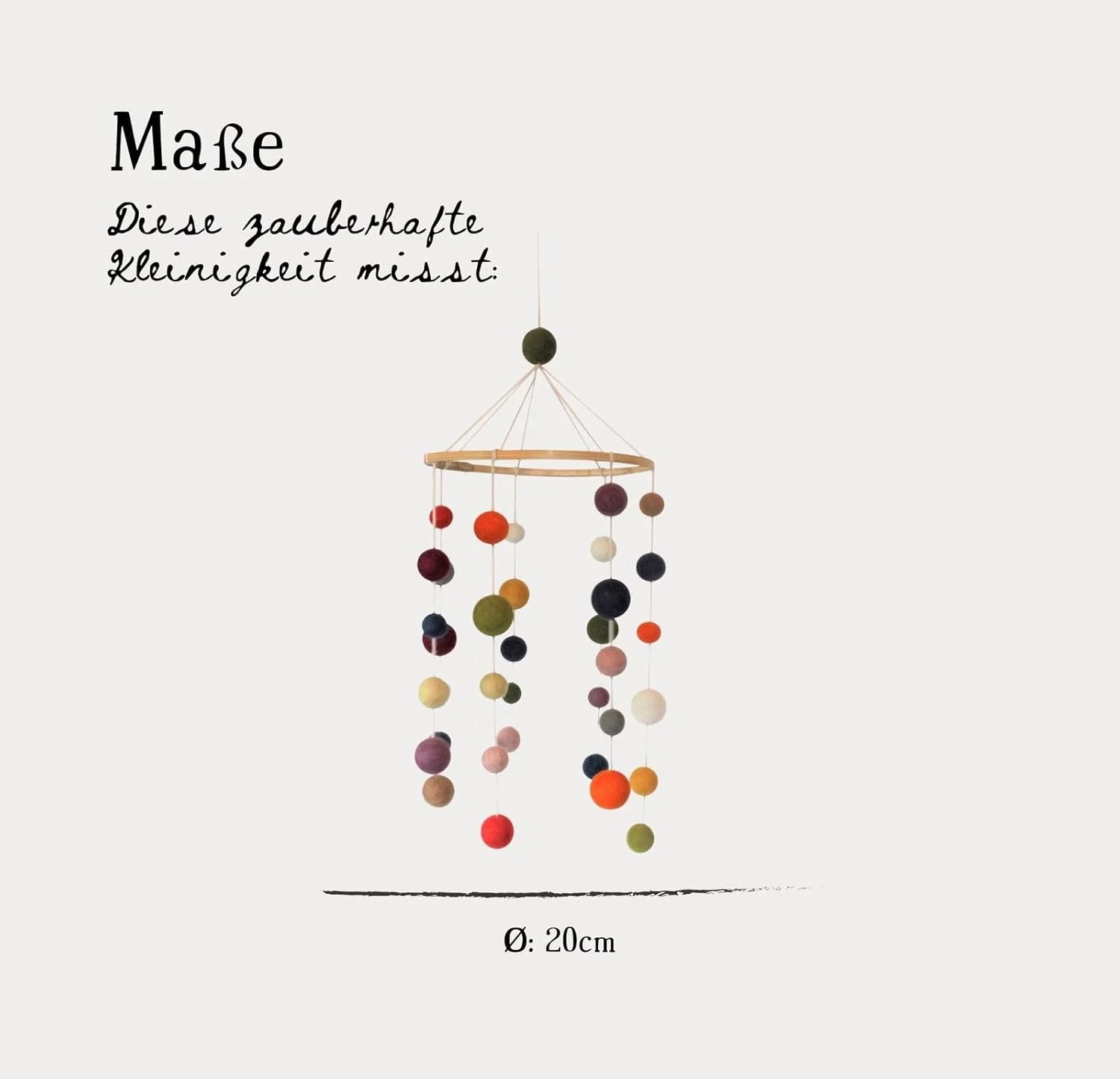 آویز نمدی دست ساز کودکانه Gry & Sif، رنگارنگ، مناسب دختران و پسران، قابل آویزان کردن بالای میز تعویض، تخت نوزاد و پارک بازی، رنگ های رنگارنگ