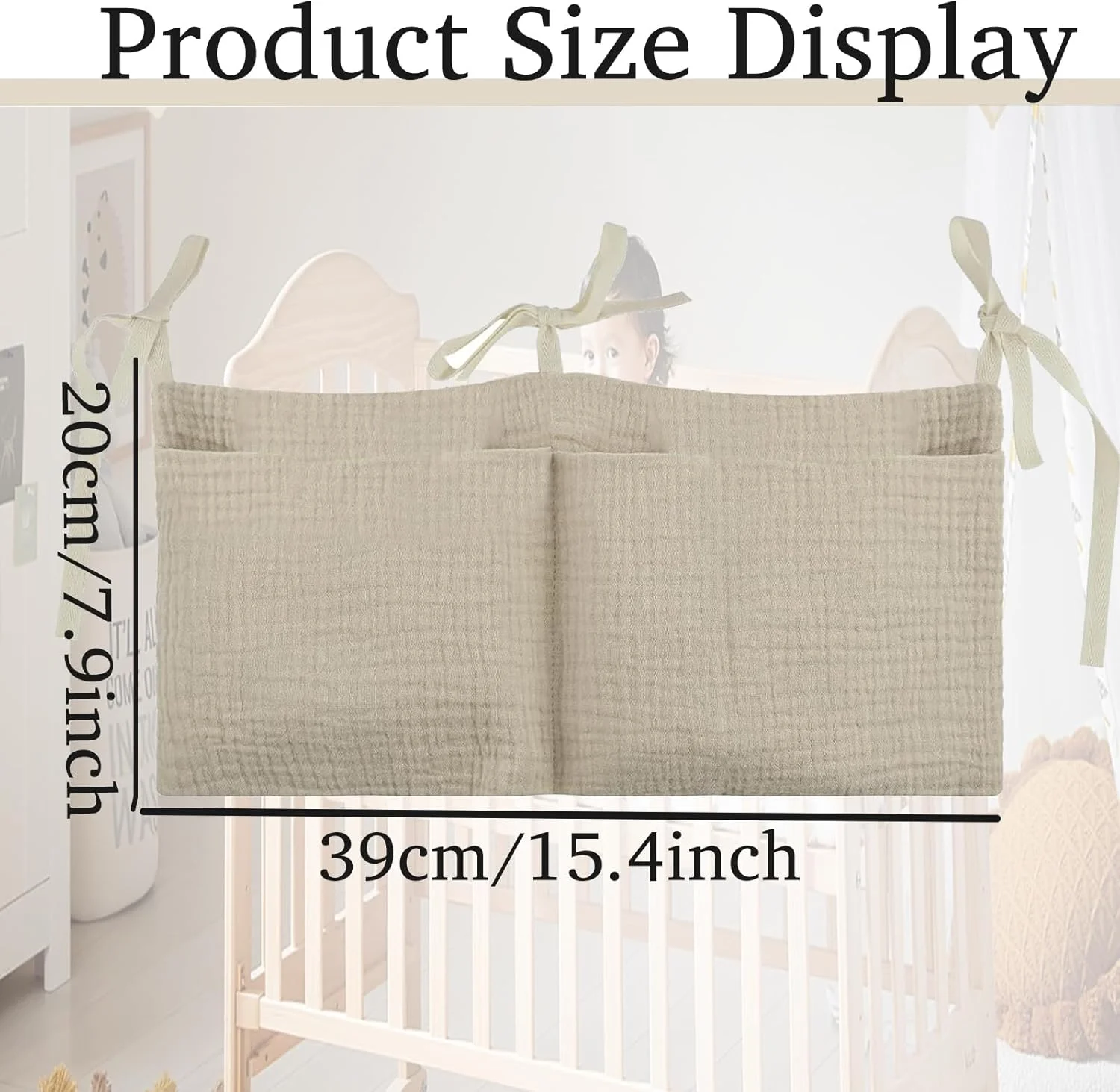 کیف آویز کنار تخت نوزاد، کیف های نگهداری آویز برای تخت نوزاد، کیف آویز برای تخت کودک، ارگانایزر پوشک خاکی کنار تخت برای اسباب بازی، لباس