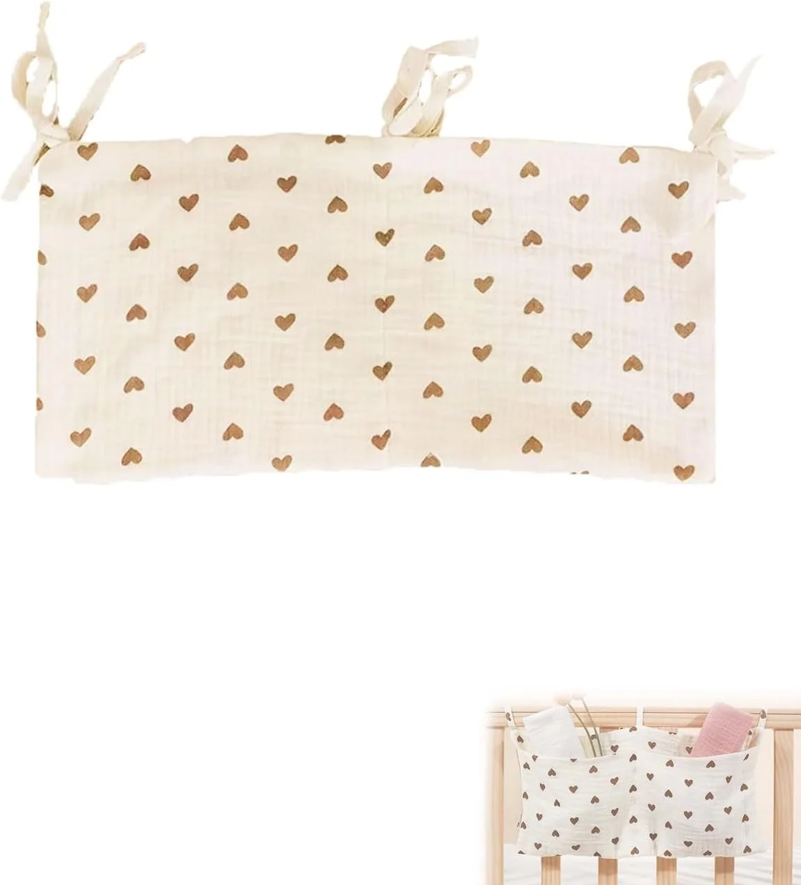 کیف آویز تخت نوزاد، نظم دهنده اتاق کودک، جیب های ذخیره سازی کنار تخت، جیب آویز برای تخت مناسب برای نگهداری لباس، پوشک و اسباب بازی