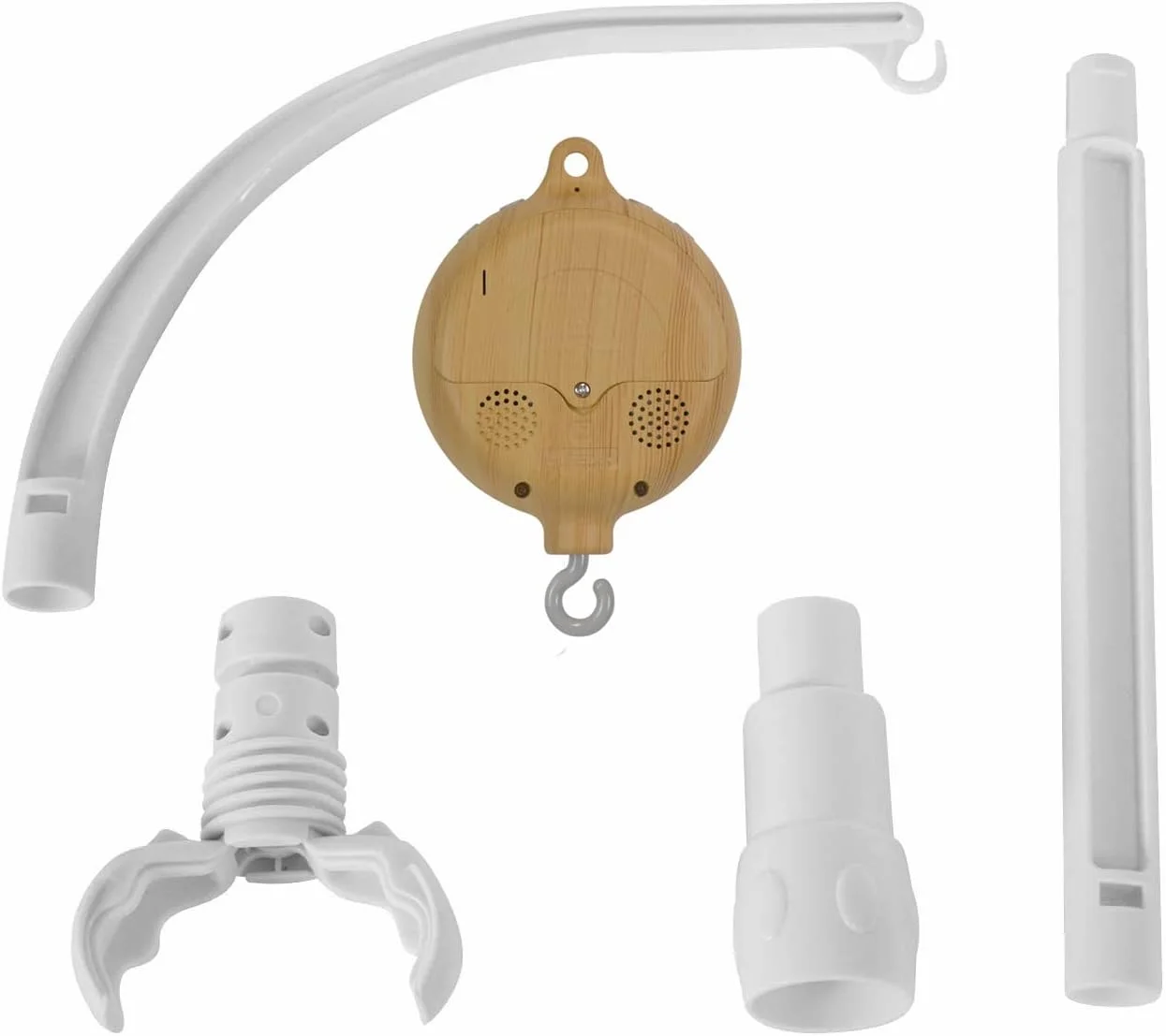 بازوی نگهدارنده آویز تخت نوزاد 23 اینچی به همراه جعبه موزیکال با قابلیت تنظیم صدا و پخش 35 آهنگ - مناسب برای تزئینات اسباب بازی