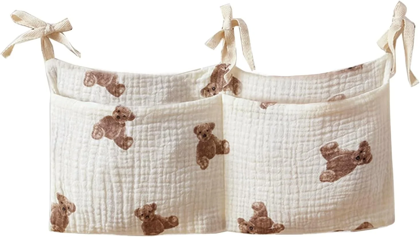 کیف آویز کنار تخت کودک، سازمان دهنده وسایل، جای شیشه شیر، اسباب بازی، کیف پوشک بچه، کیف سازماندهی تخت