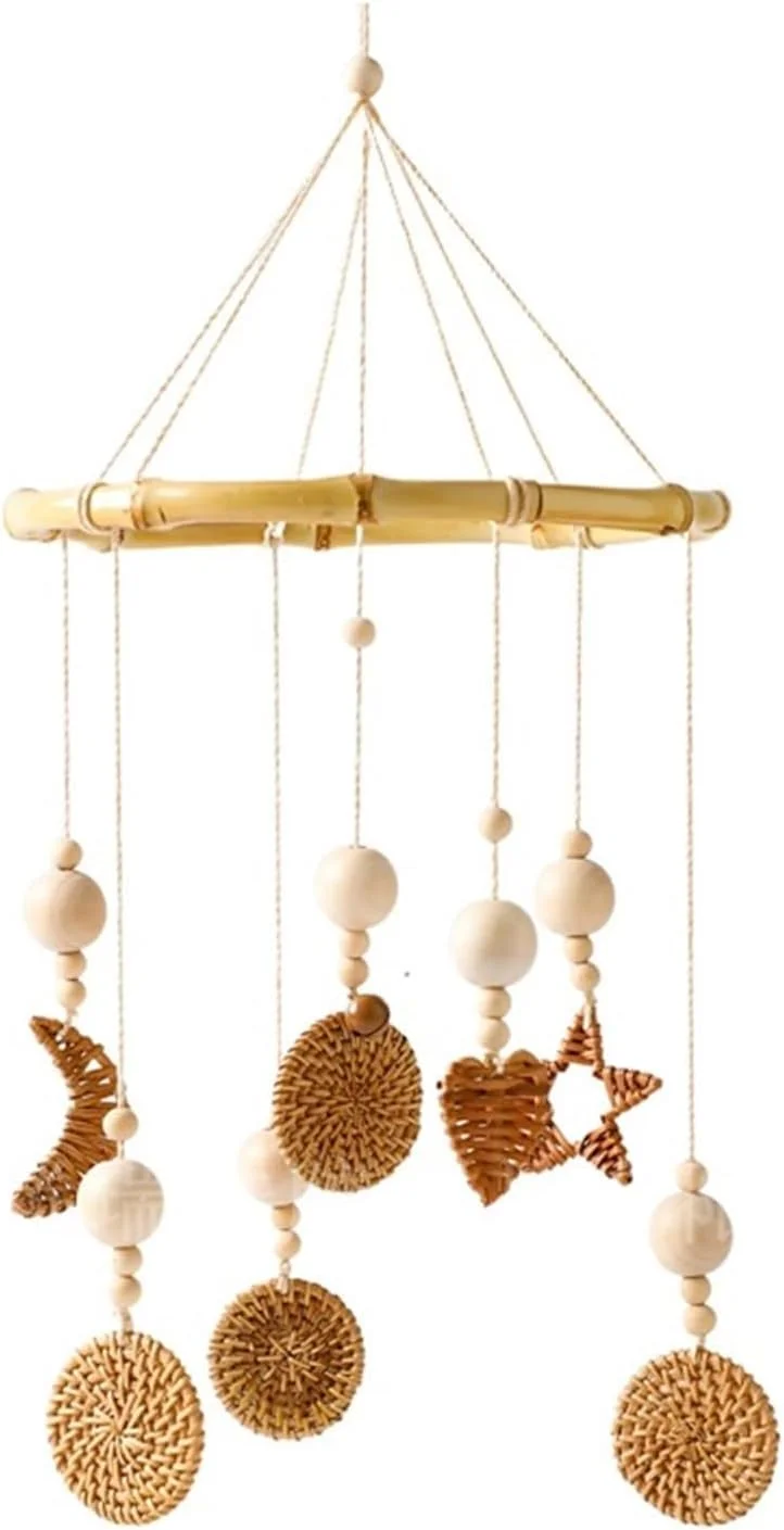 آویز تخت راتان دست ساز The White Shop، مناسب اتاق کودک، آویز بوهو، اسباب بازی تعاملی آرامش بخش نوزاد، 50x20.5 سانتی متر