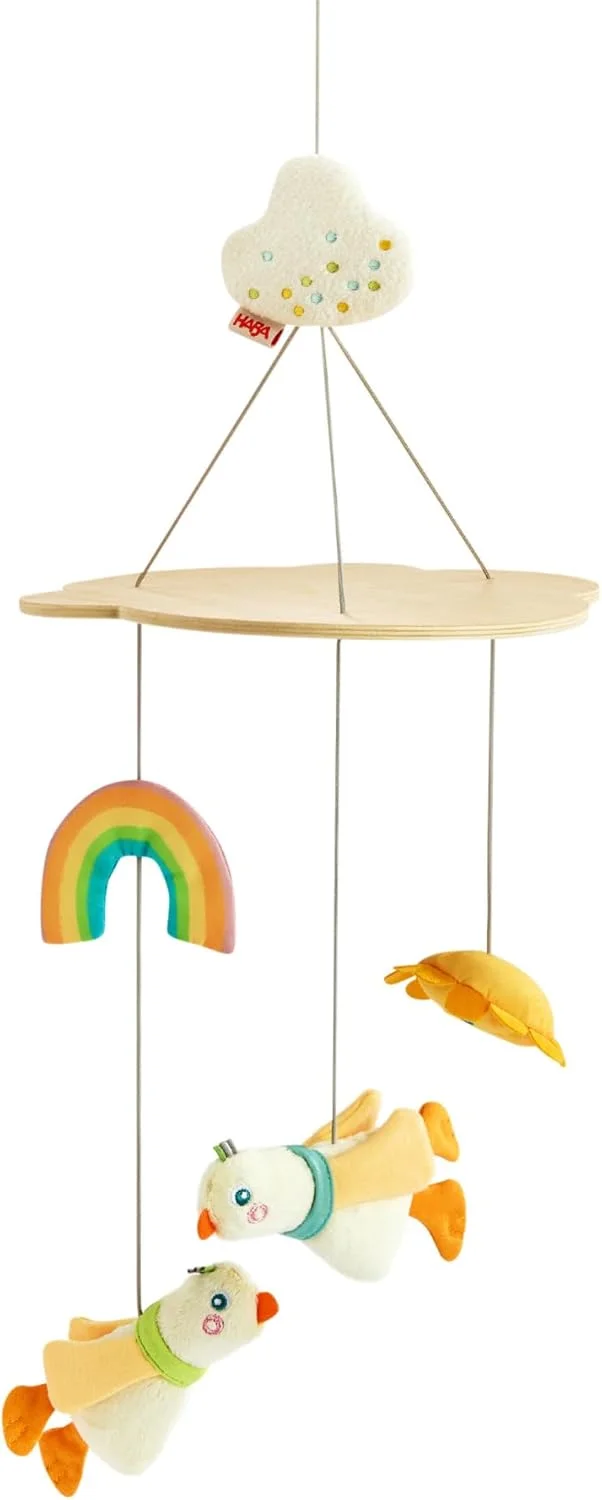 آویز تخت کودک طرح غاز HABA - آویز کودک ساخته شده از چوب و پارچه، اسباب بازی کودک برای کشف و تماشا، مناسب برای کودکان نوپا از 0 سال، هدیه تولد، برای تخت نوزاد - 2012324001