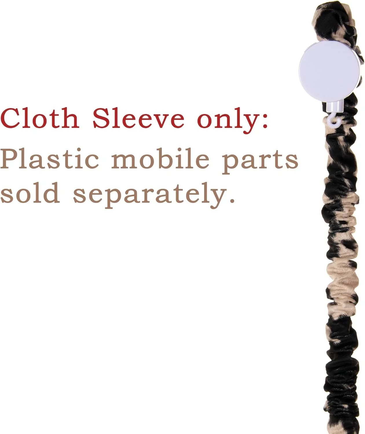 روکش بازوی آویز تخت کودک طرح گاو مشکی، روکش نگهدارنده زنگ تخت کودک، روکش نگهدارنده جعبه موسیقی نوزاد، روکش پارچه ای براکت آویز بادی برای بازوی آویز تخت کودک، آویز خودساز 137 سانتی متری