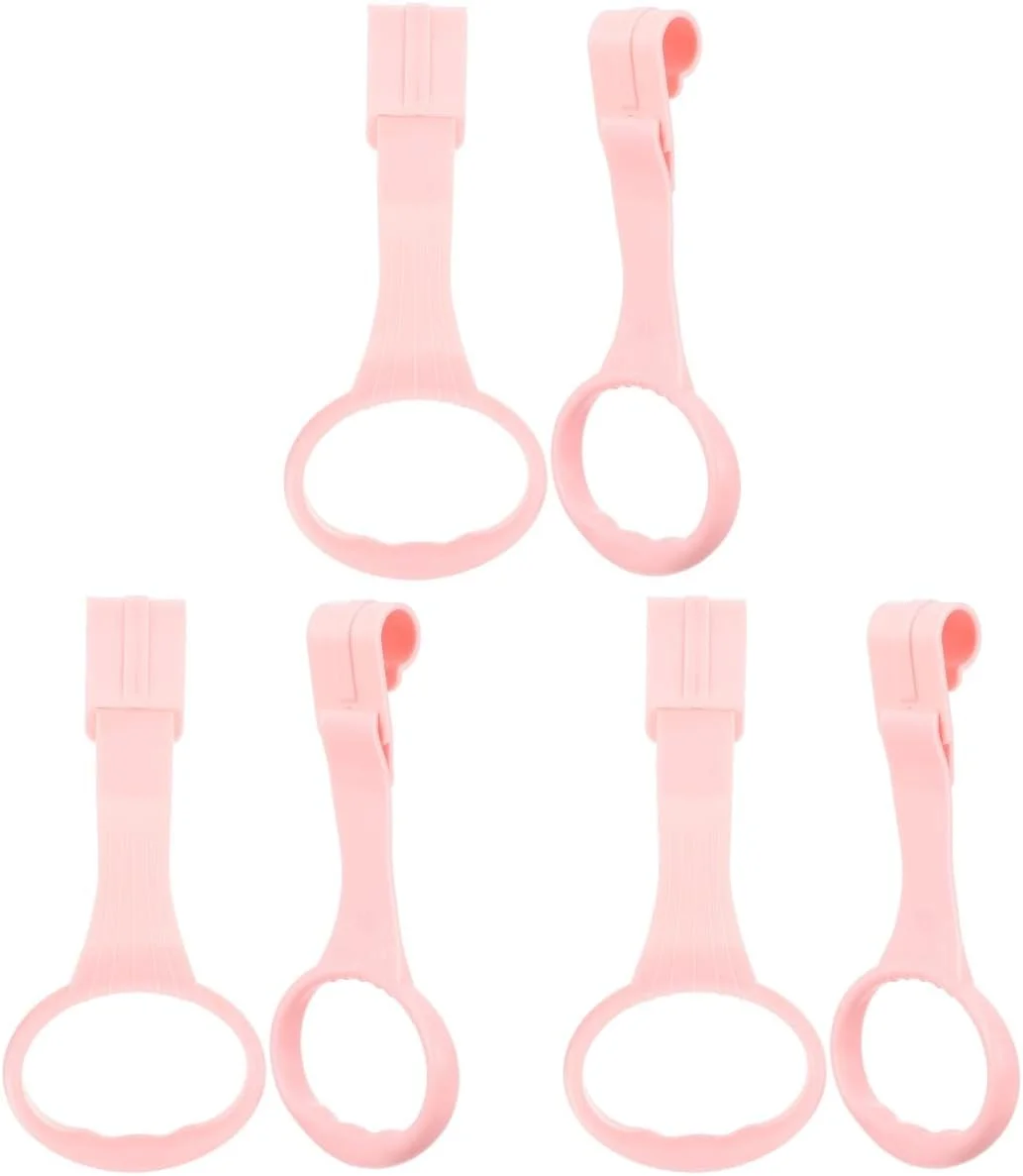 INOOMP 3 جفت حلقه کششی تخت کودک، حلقه های کمکی راه رفتن، حلقه های آویز، لوازم جانبی تخت نوزاد، اسباب بازی کودک، حلقه های دستی تخت نوزاد پسر، واکر عمودی کودک نوپا