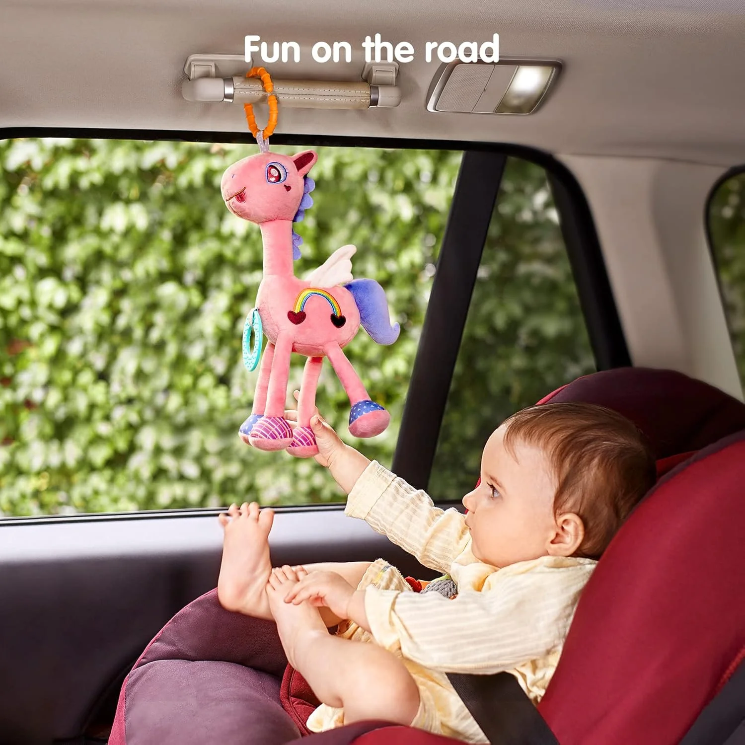 اسباب بازی های کالسکه کودک TUMAMA، اسباب بازی های صندلی ماشین کودک، اسباب بازی های نوزاد، اسباب بازی های یادگیری حسی جیر جیر کننده با دندان گیر، جغجغه های نرم زنگوله دستی برای 0، 3، 6، 9، 12 ماهگی، تولد نوزاد