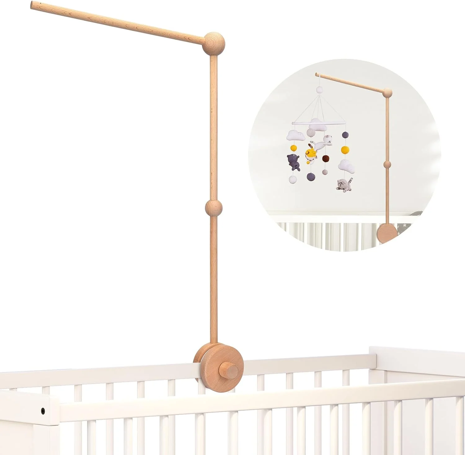 بازوی نگهدارنده آویز تخت نوزاد 60 سانتی متری، قاب با پیچ و مهره دوبل - براکت تزئینی اسباب بازی DIY (زنگ بادی - 1)