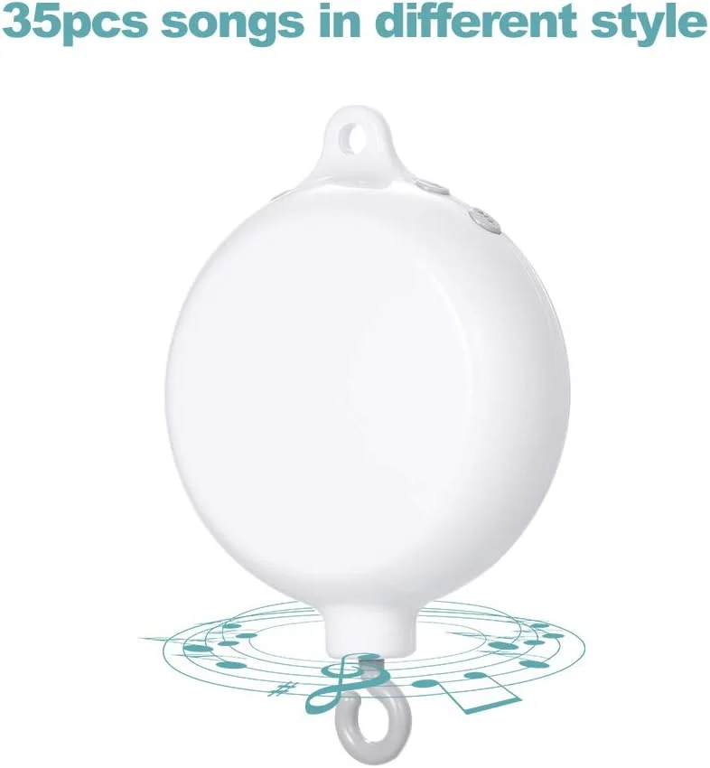 موبایل موزیکال تخت نوزاد با 35 آهنگ، جعبه موزیکال ناقوس دار برای کودکان به همراه کابل USB مدل DOOMUN